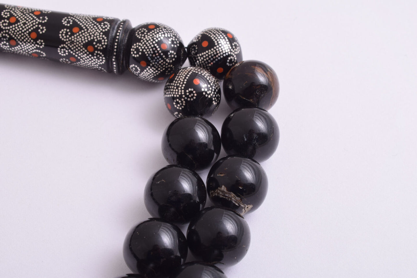 Black coral Islamic Prayer Beads-ُTasbih Worry Beads-18X18mm-180grams-يسر