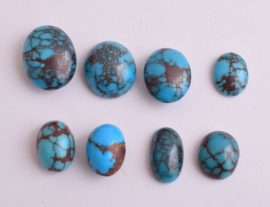 Egyptian Turquoise spiderweb Cabochon/ 8 Cab cabochon stone- 212 Carats-Lot