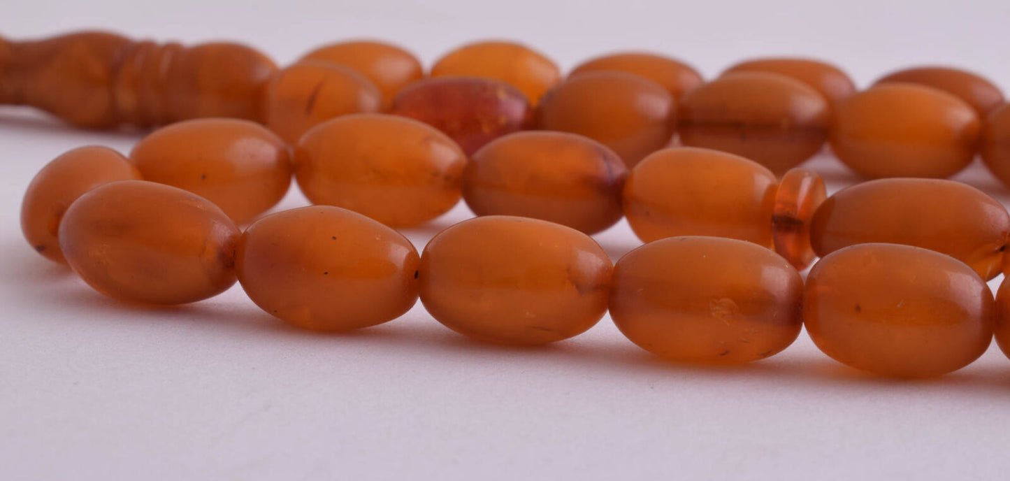 Antique natural butterscotch Amber kahraman Prayer Beads-Bernstein