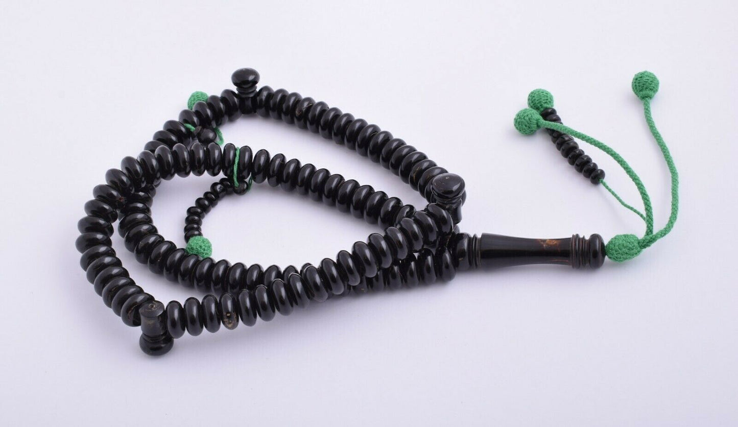 Prayer Beads- Black Coral-Yusr komboloi-Islamic Tasbih-سبحة يسر البحر الاحمر