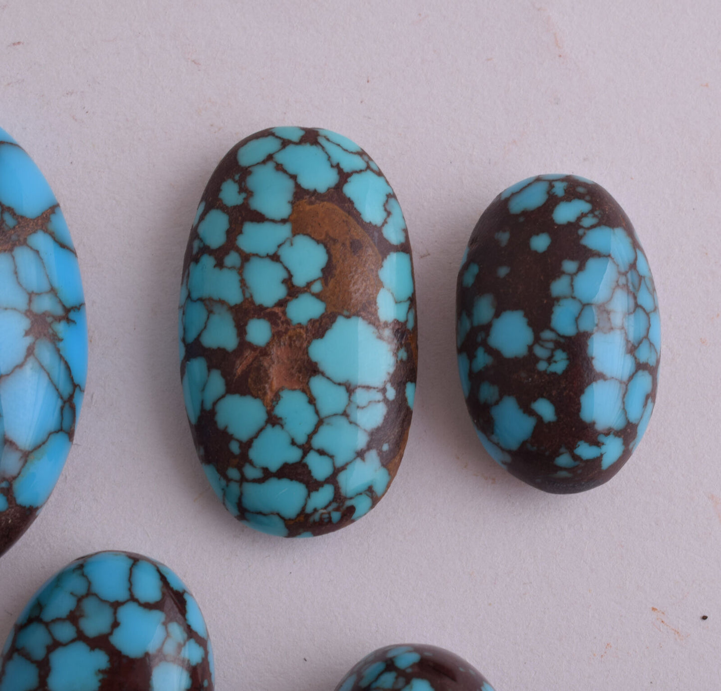 Egyptian Turquoise spiderweb Cabochon/ 5 Cab cabochon stone- 219 Carats-Lot