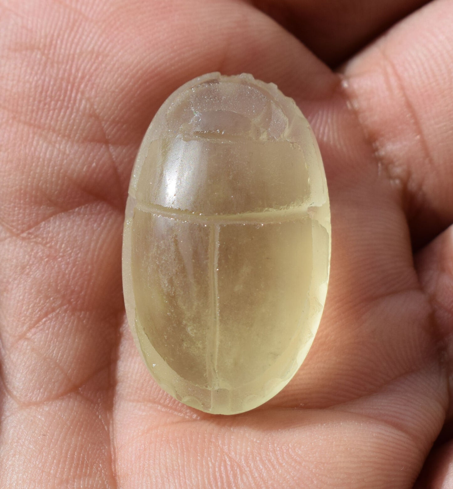 Libyan Desert Glass, Egyptian Scarab, Scarab Beetle, asteroids Impact- 45 Carat