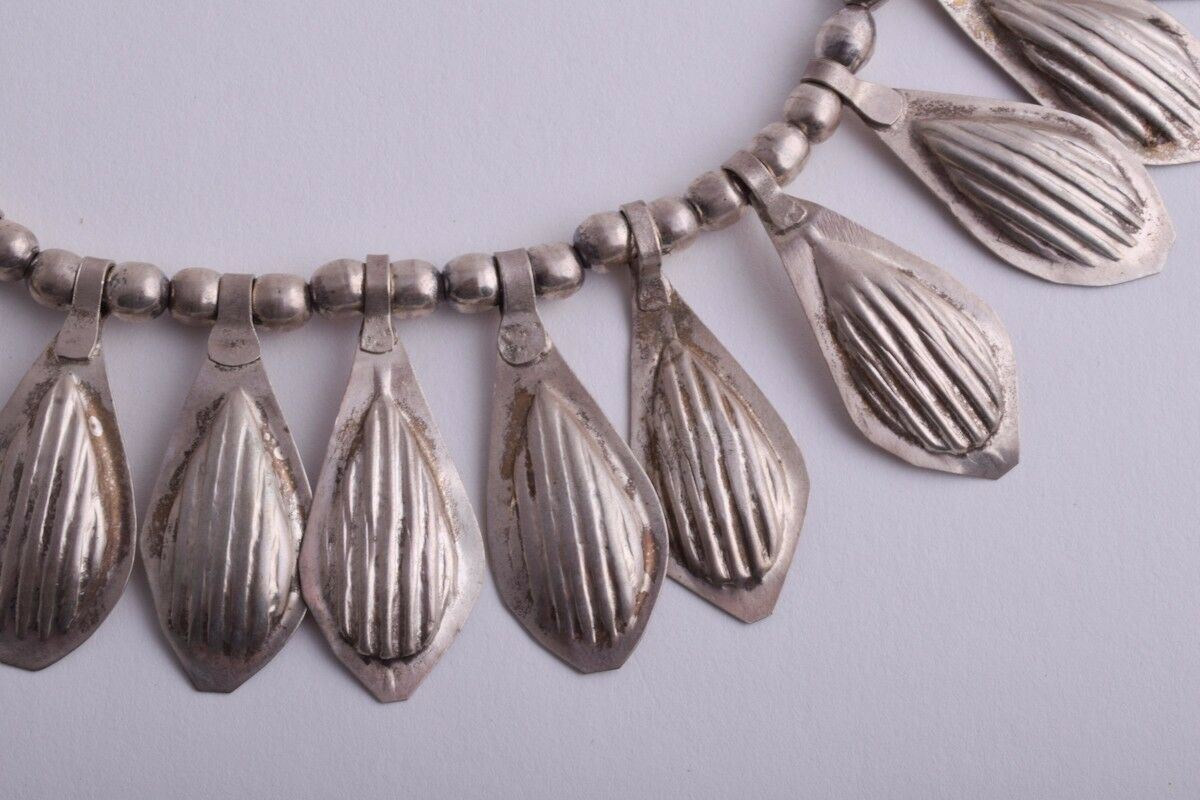 Handcrafted Ethnic Tribal sterling silver necklace choker