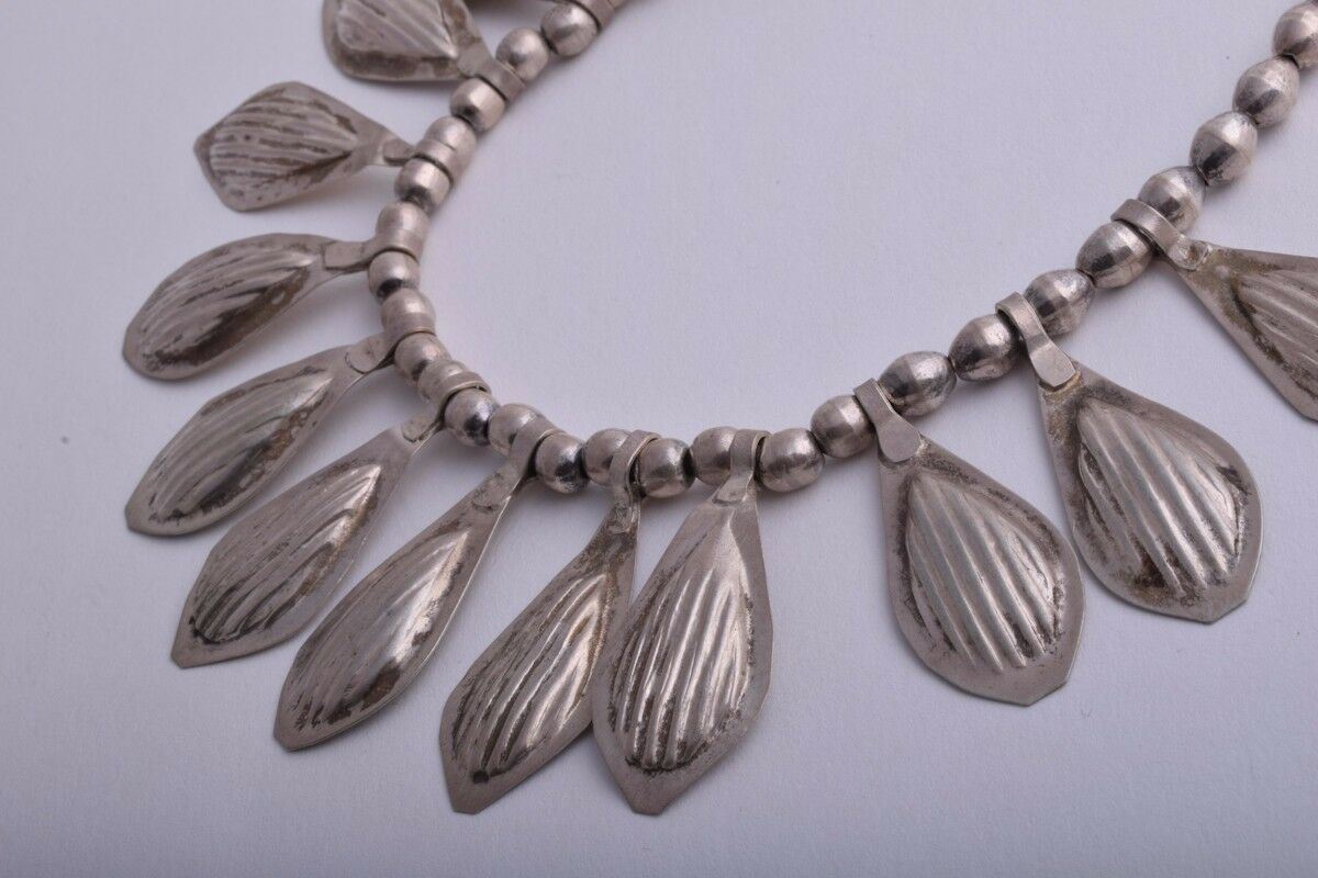 Handcrafted Ethnic Tribal sterling silver necklace choker