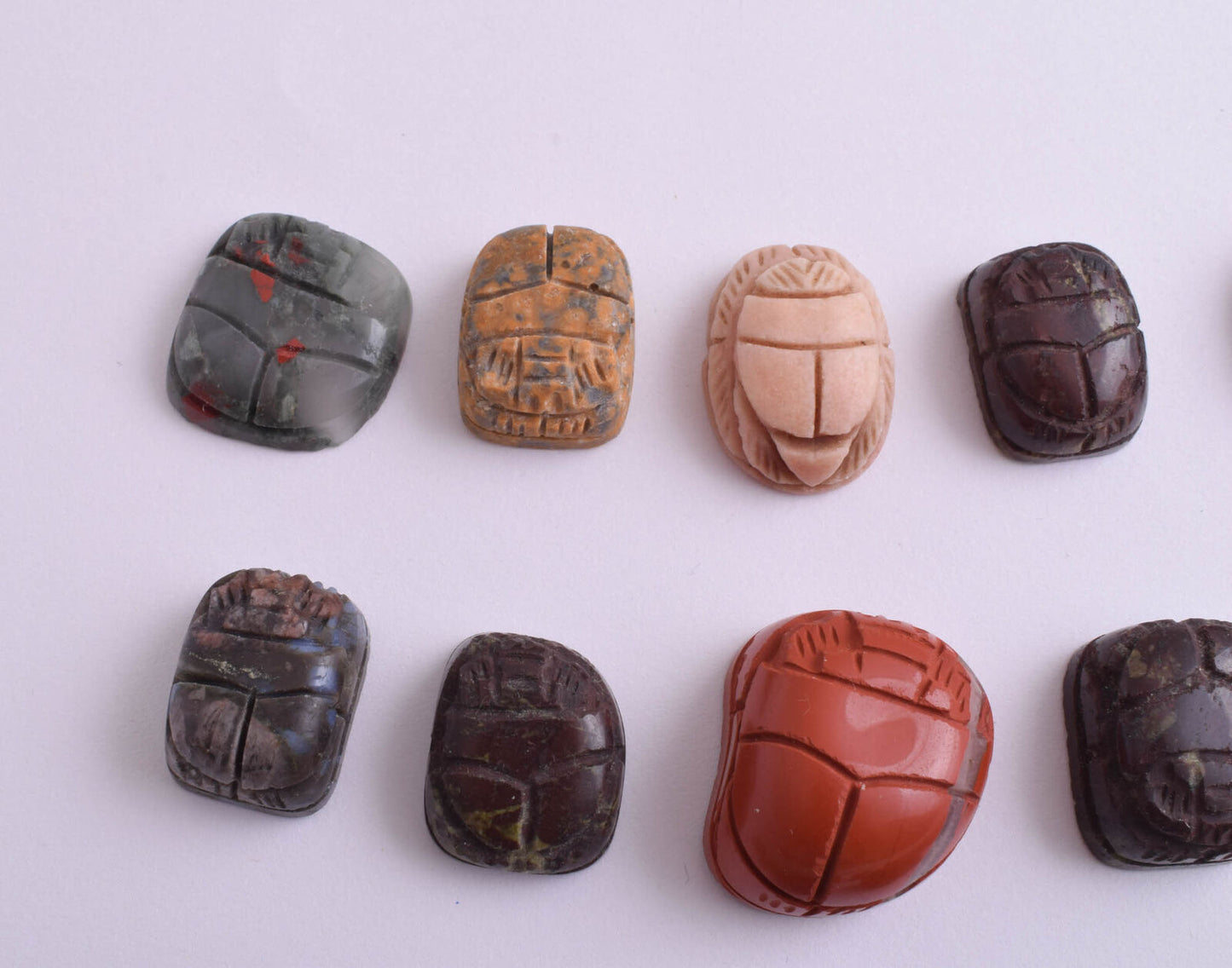 27 Egyptian Scarab-Hand Carved Egyptian Japser Scarab-Revival stone amulet