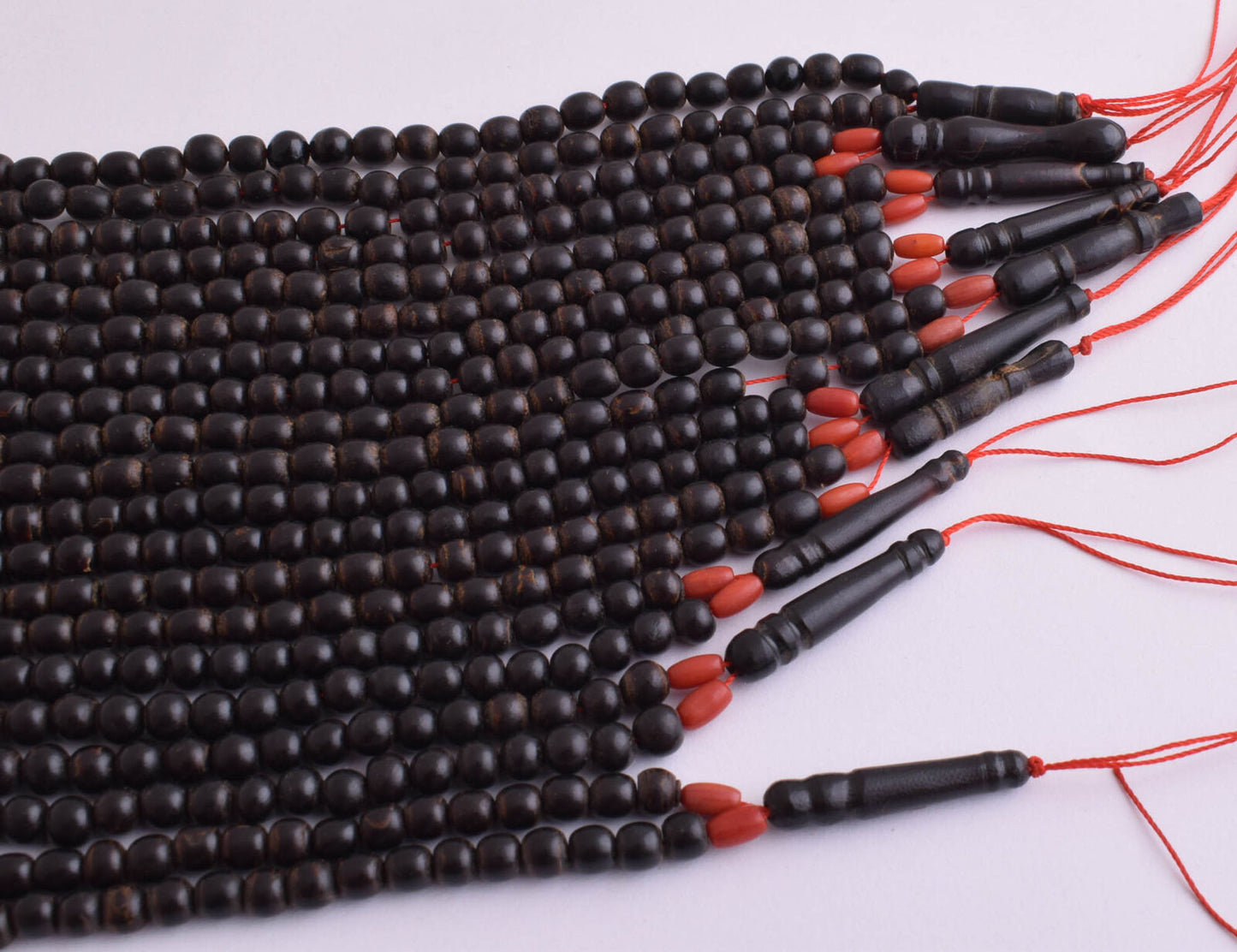 10 Prayer Beads-Antique black coral Yusr worry beads-komboloi-5mm beads