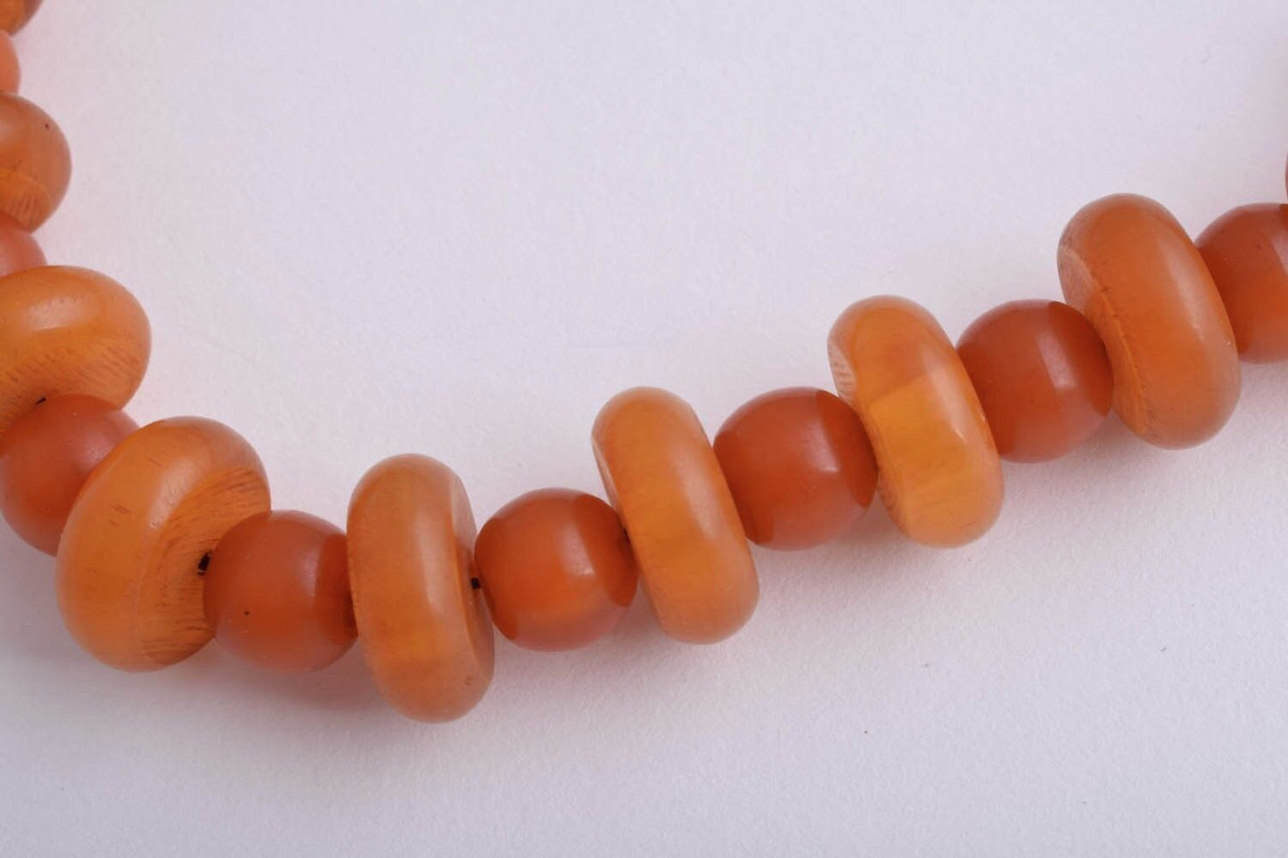 Vintage African Bakelite Amber Trade Beads-Simulated Amber Strand Necklace