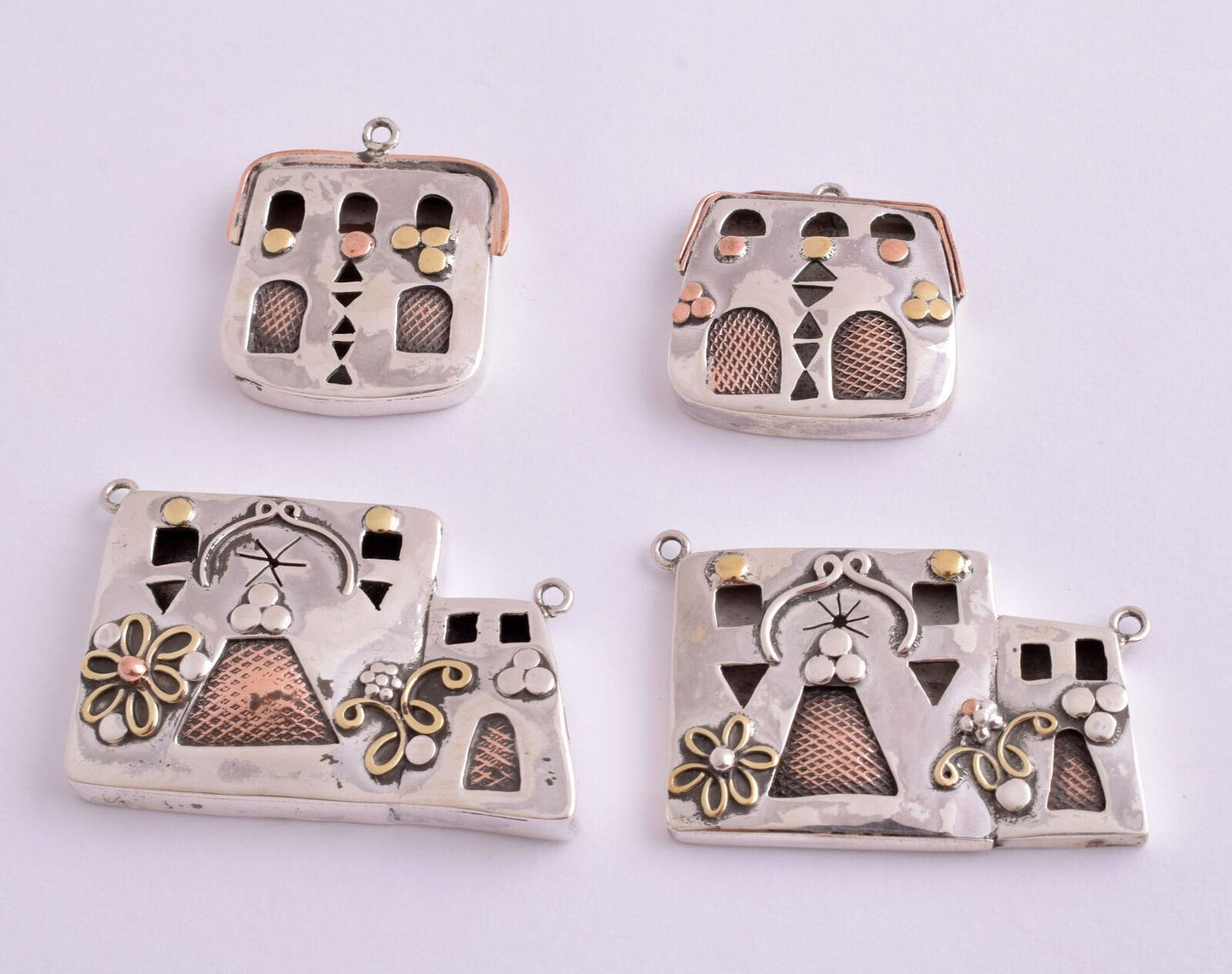 4 Vintage Egyptian/Nubian House/middle eastern silver Pendant