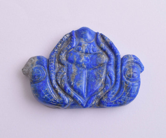 Egyptian Scarab-Hand Carved blue Lapis Lazuli-Protective- 2.5" / 46 gram