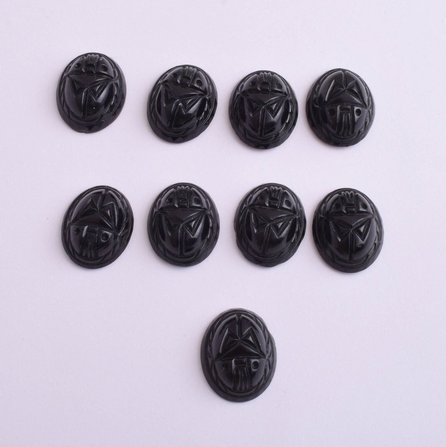 9 Egyptian Scarab-Hand Carved Egyptian Onyx Scarab-Revival stone amulet