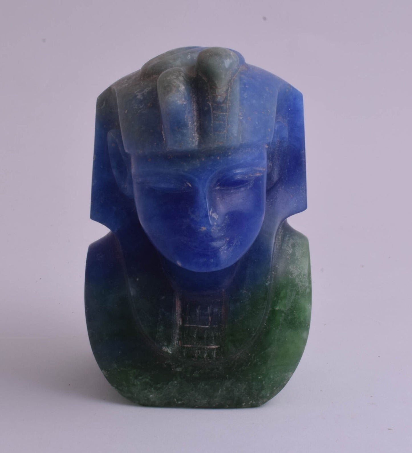 Egyptian King Tut Jasper Bust Statue-Hand Carved solid Jasper stone- +1000 grams