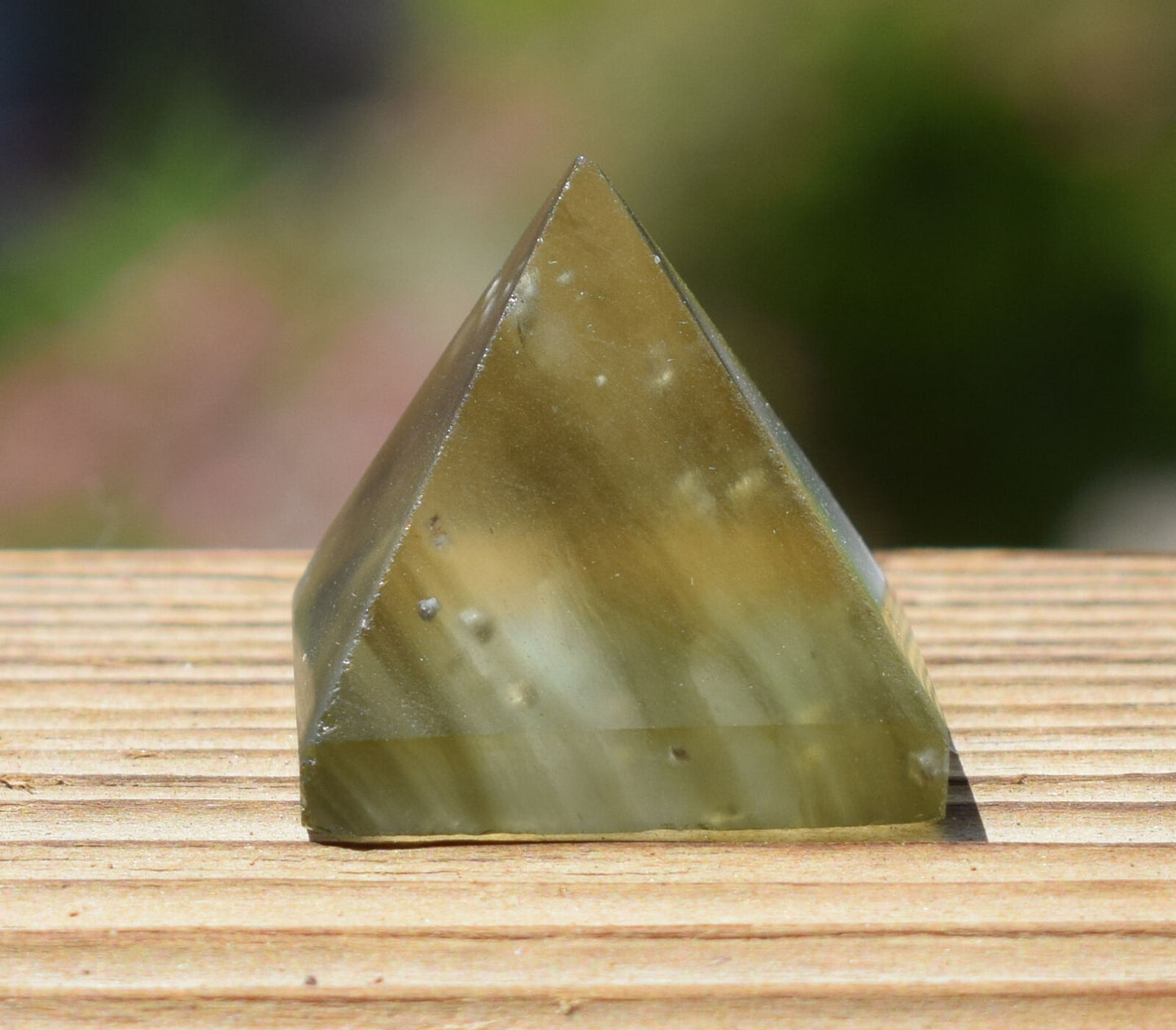 Libyan Desert Glass Pyramid-38 ct-Meteorite Tektite-asteroid impact- 0.8" Height