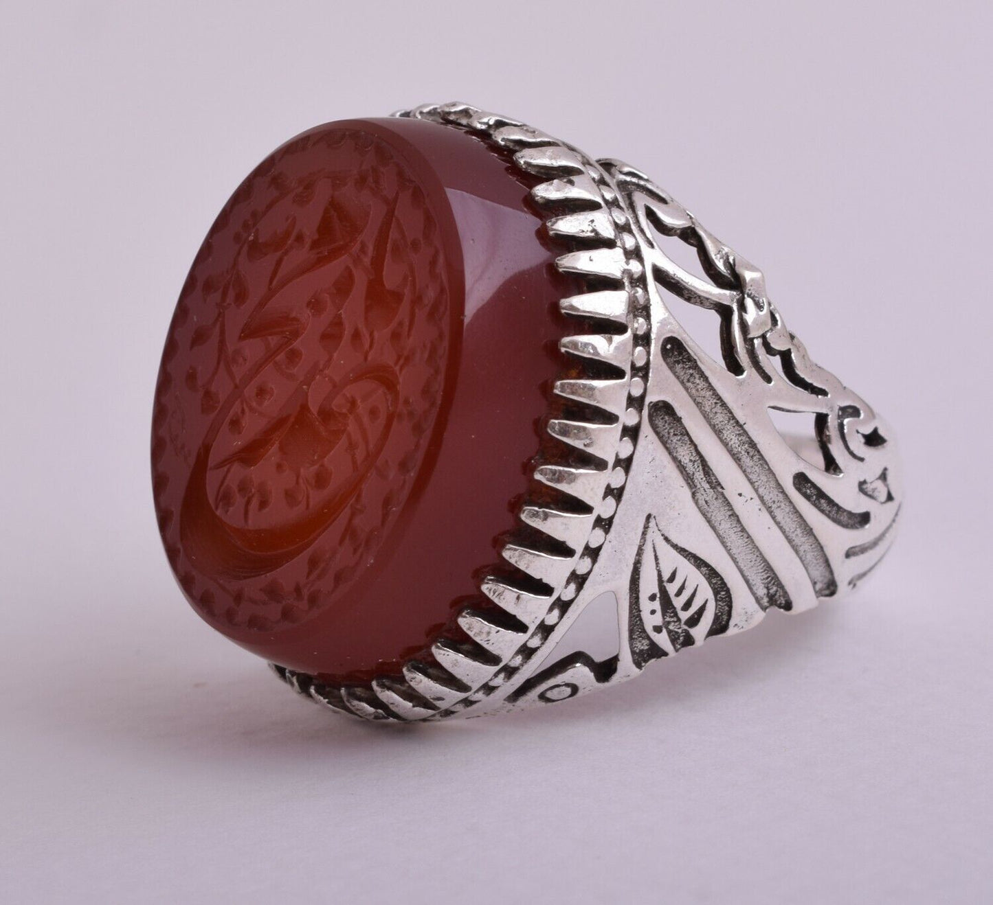 Yemen agate aqeeq aqiq akik Islamic sterling Silver Men Ring-yemeni