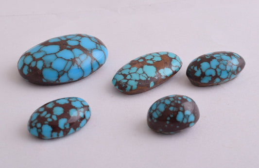 Egyptian Turquoise spiderweb Cabochon/ 5 Cab cabochon stone- 219 Carats-Lot