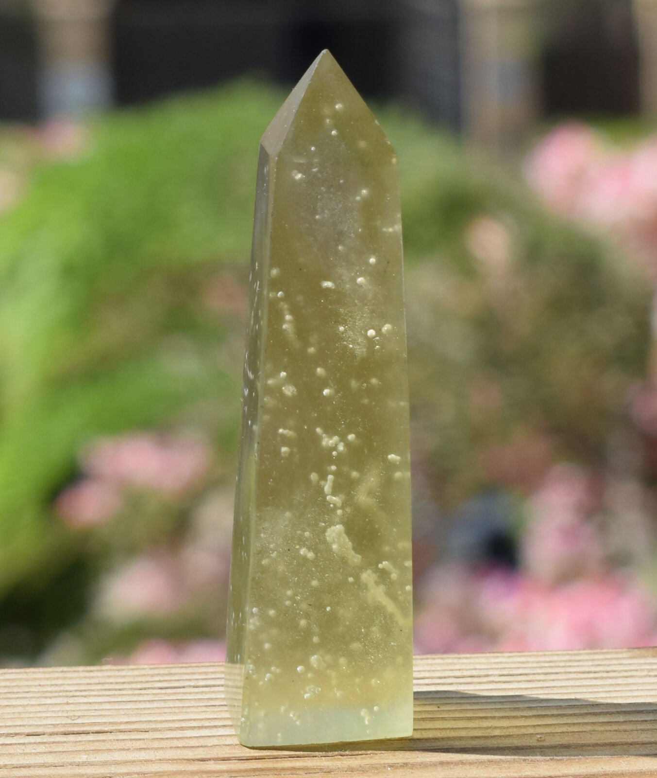 Libyan Desert Glass Obelisk-204 ct-Meteorite Tektite-asteroid impact-3" Height