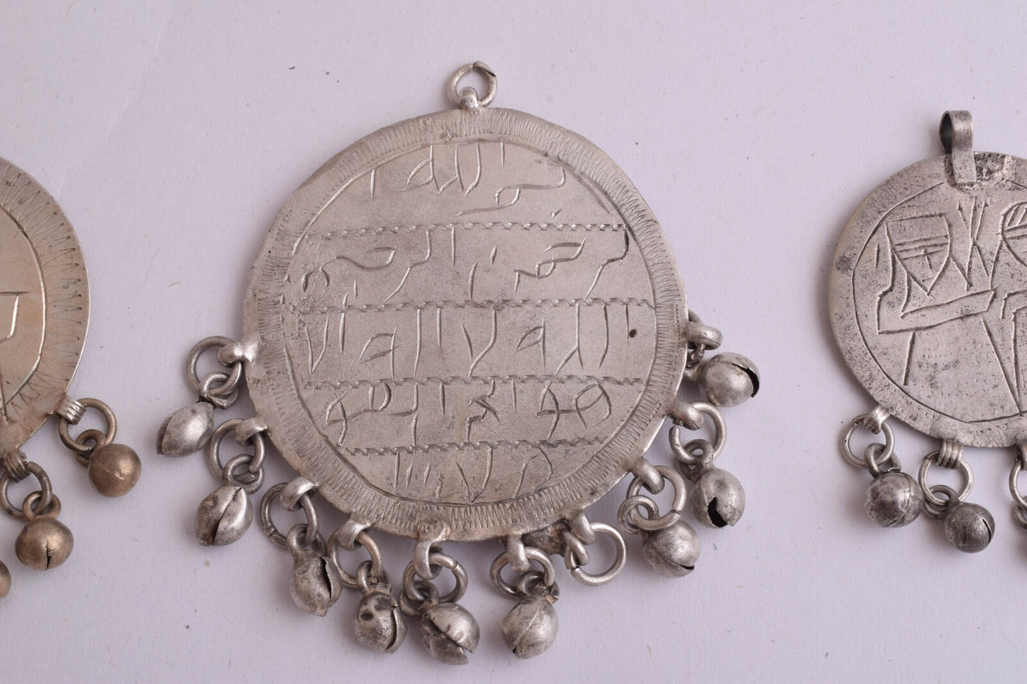 3 Vintage Silver Egyptian Zar Amulet Pendants-SALE