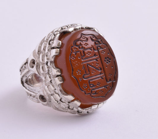 Islamic Yemeni Silver agate aqeeq aqiq men muslim ring -yemen عقيق