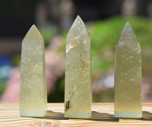 3 Libyan Desert Glass Obelisk-232 ct-Meteorite Tektite-asteroid impact-2" Height