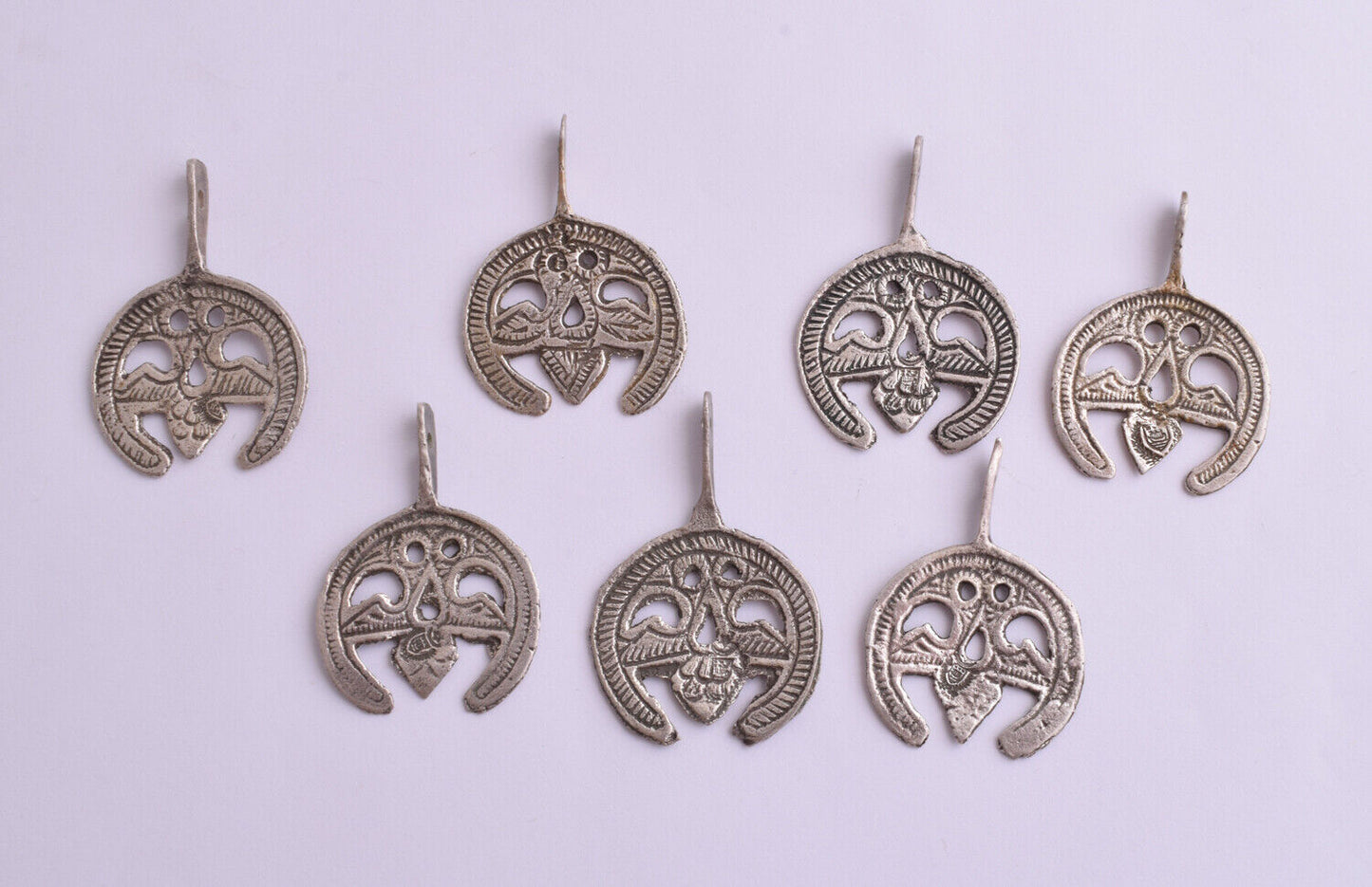 7 Vintage silver Berber Moroccan Amulet Pendants