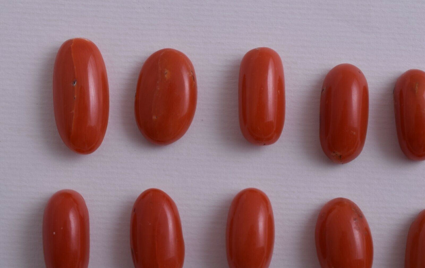 Natural Red Coral Cabochon Cab-24Pcs untreated Mediterranean Red Coral-96 Carats