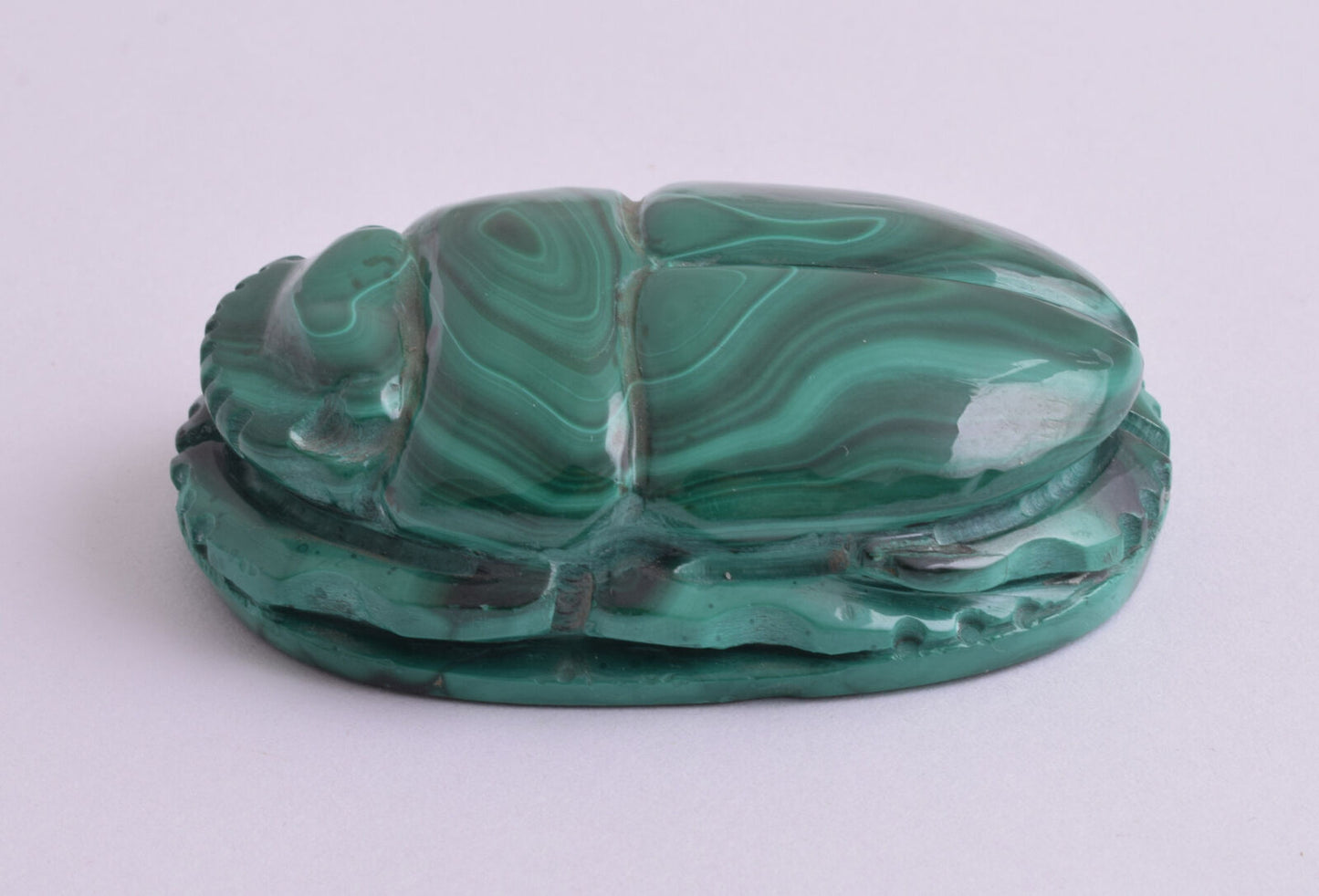 Egyptian Scarab-Carved egyptian Malachite SCARAB- 2.5" / 124 gram