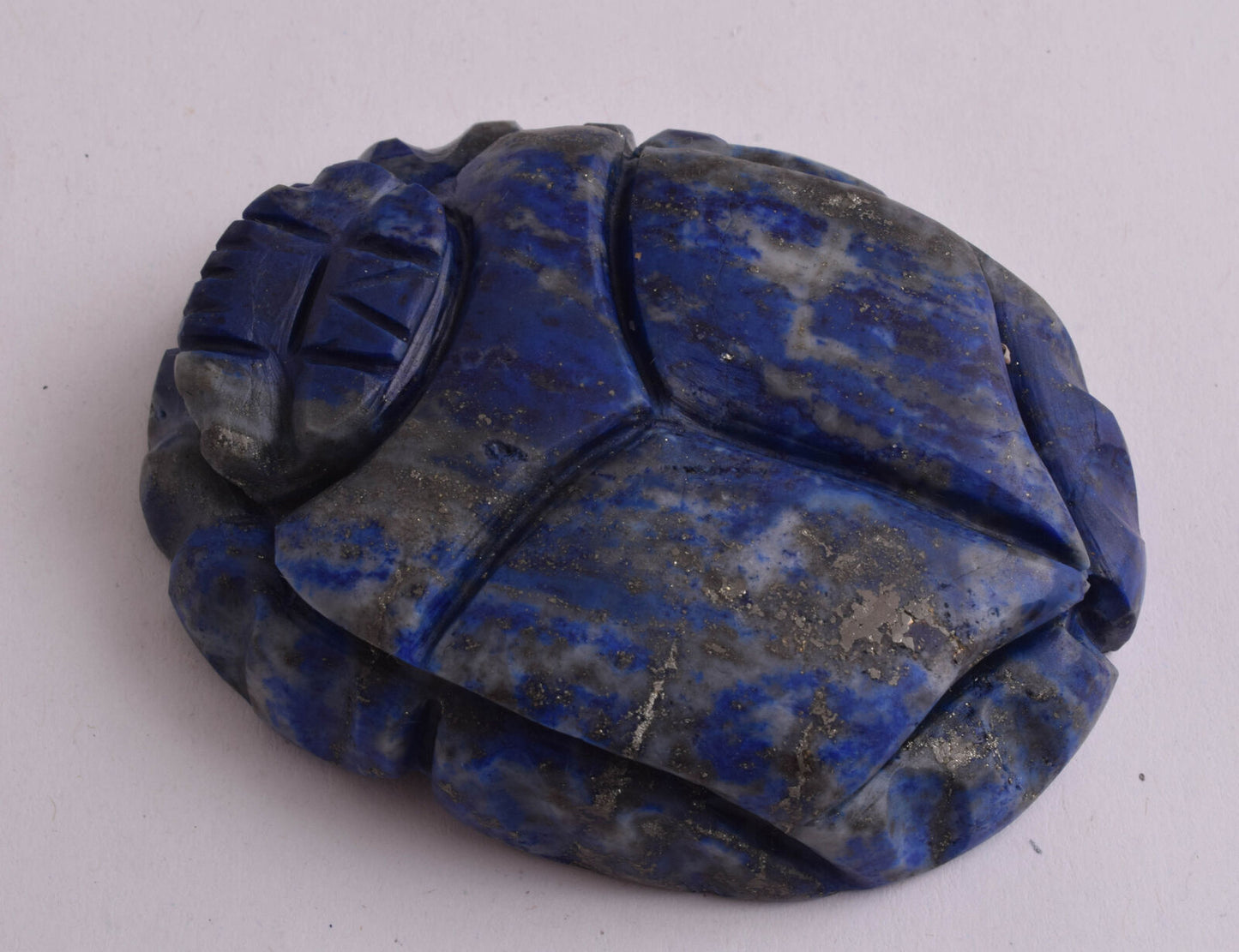 Egyptian Scarab-Carved Egyptian Lapis Lazuli Scarab- 3" /  160 gram