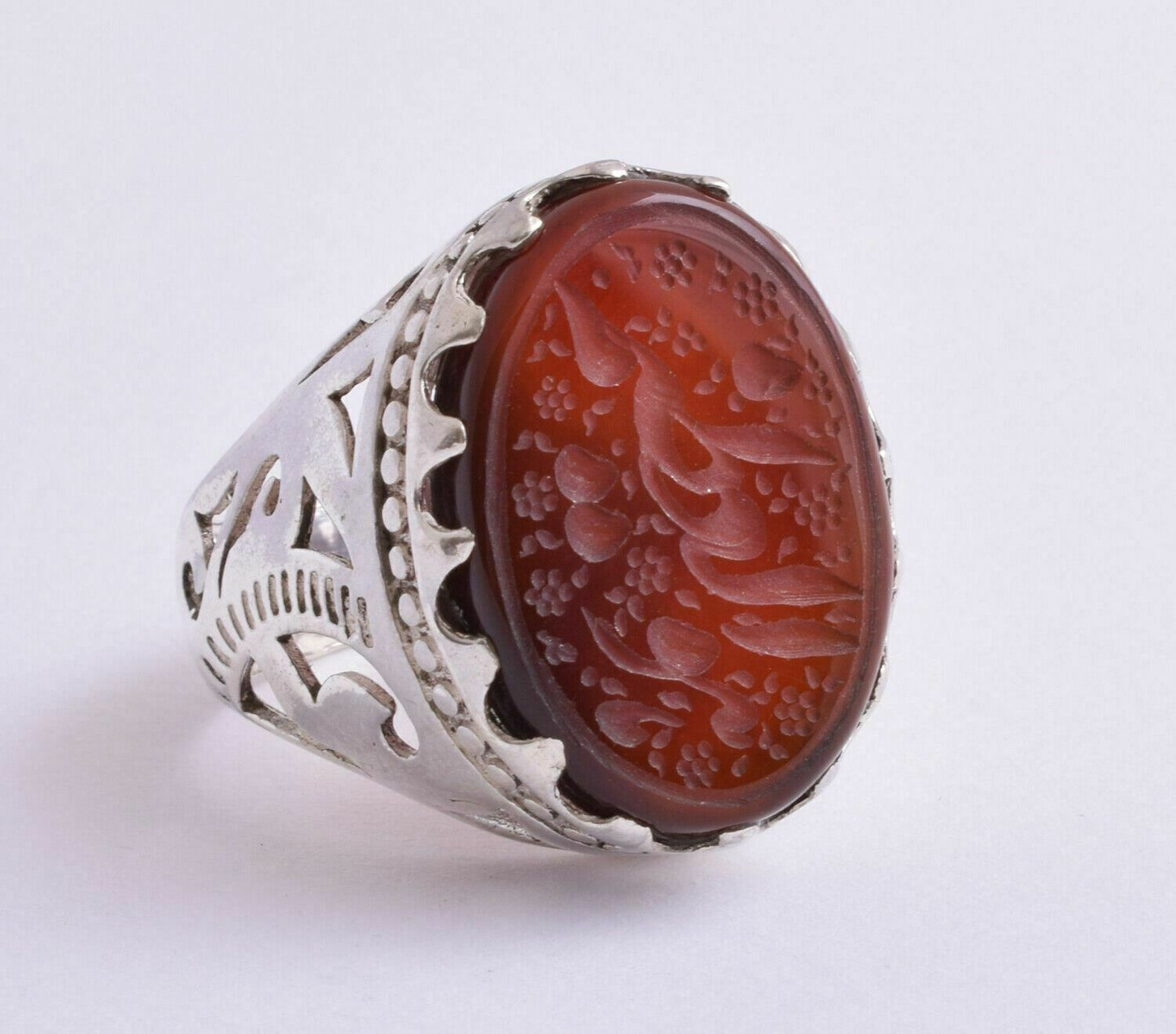 Kabdi Agate aqeeq aqiq 925 Silver Men Ring- Quran-Islamic yemen- yemeni