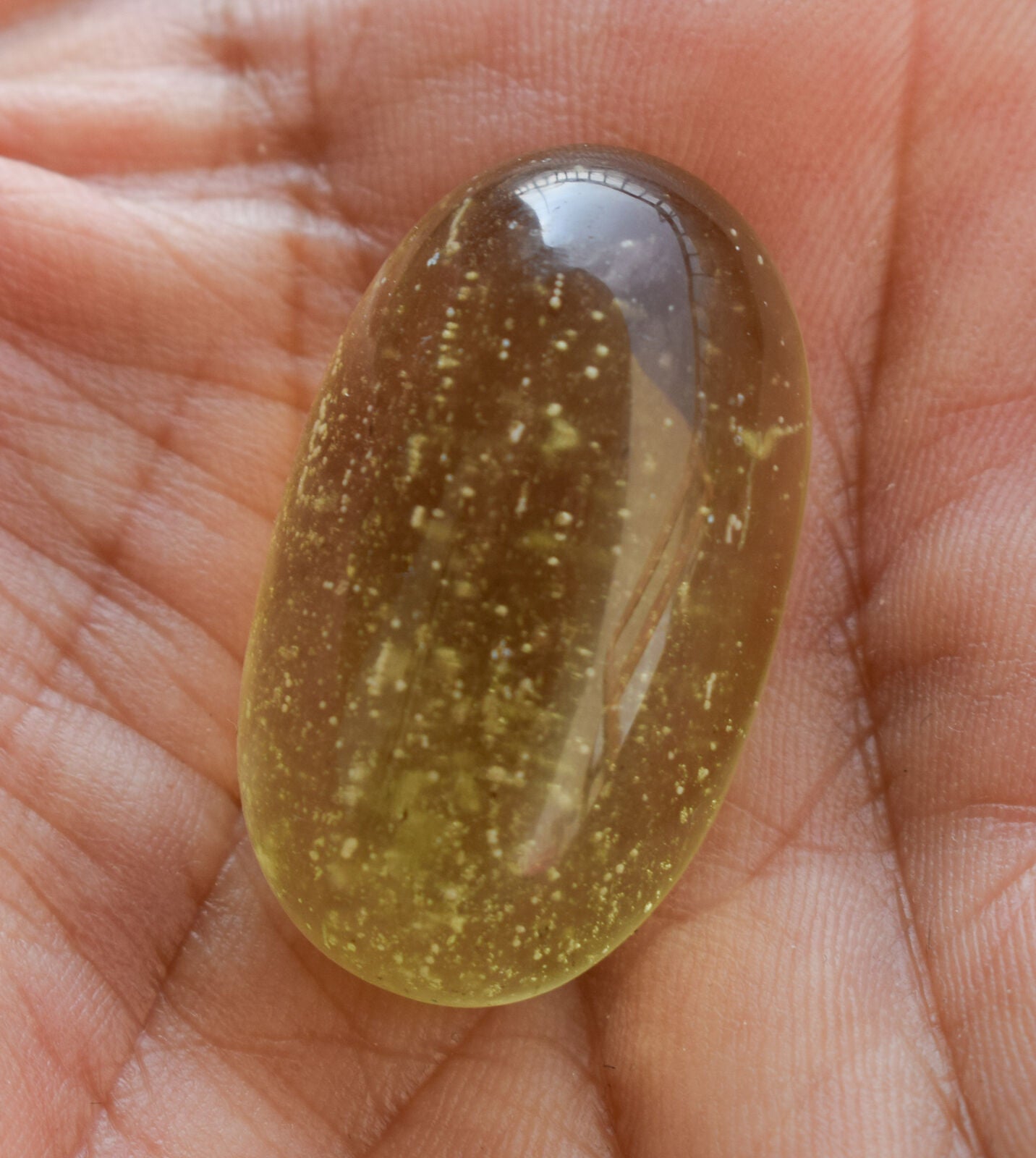 Libyan Desert glass Cabochon, desert glass from an asteroid impact- 11.3 gram