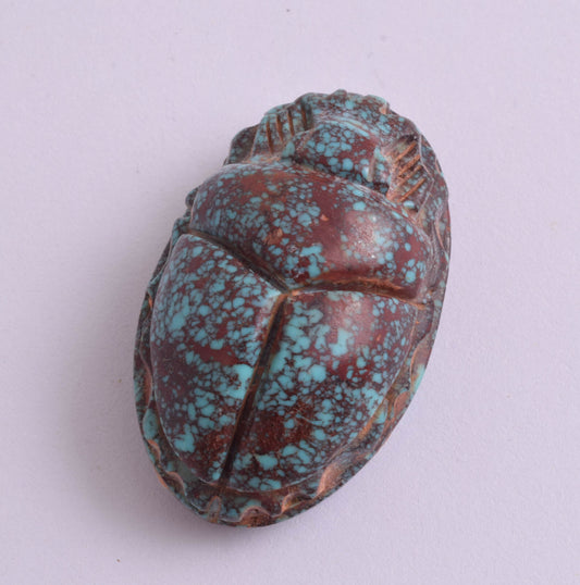 Egyptian Scarab-Hand Carved Egyptian Turquoise Scarab Beetle-125 Carat