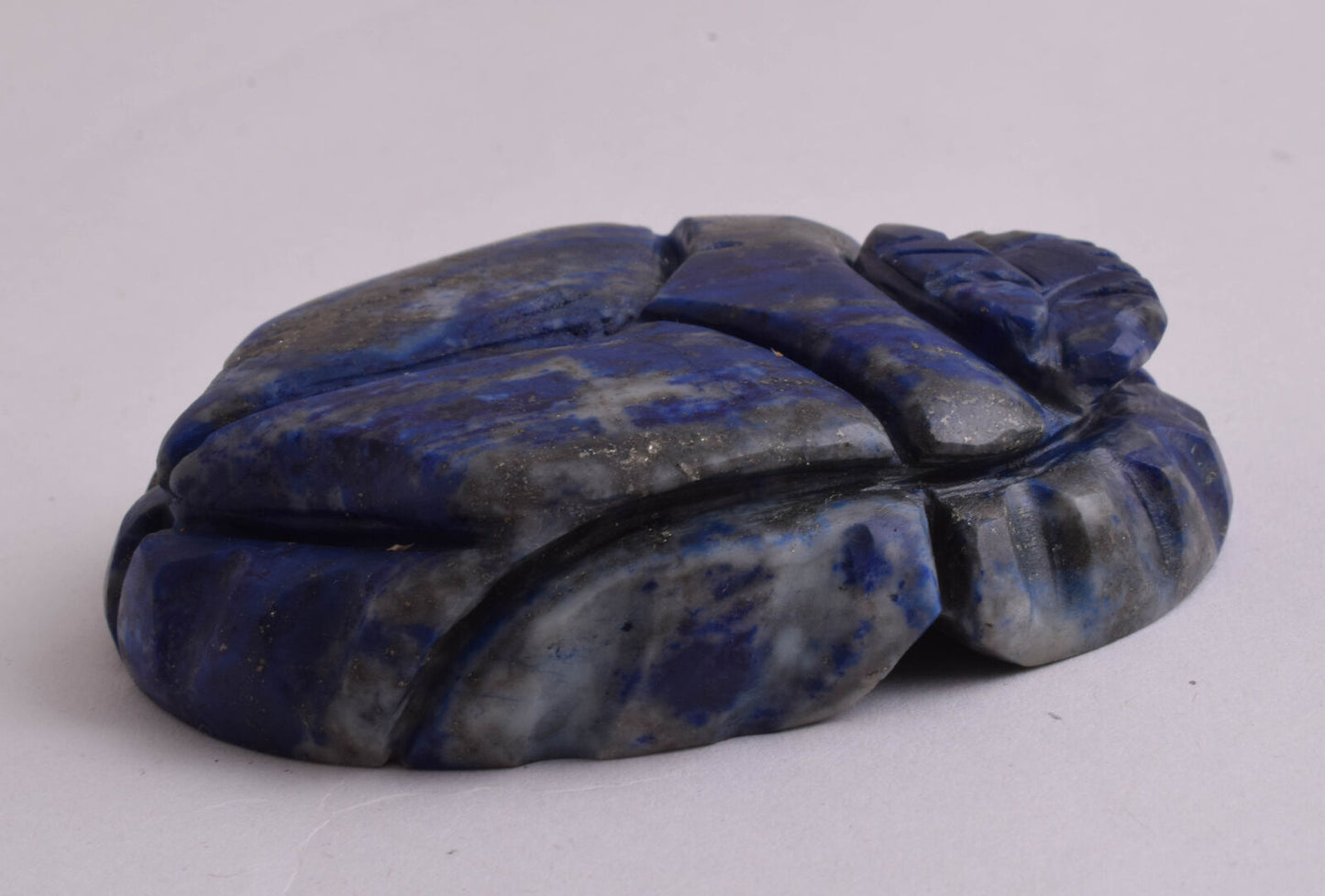 Egyptian Scarab-Carved Egyptian Lapis Lazuli Scarab- 3" /  160 gram