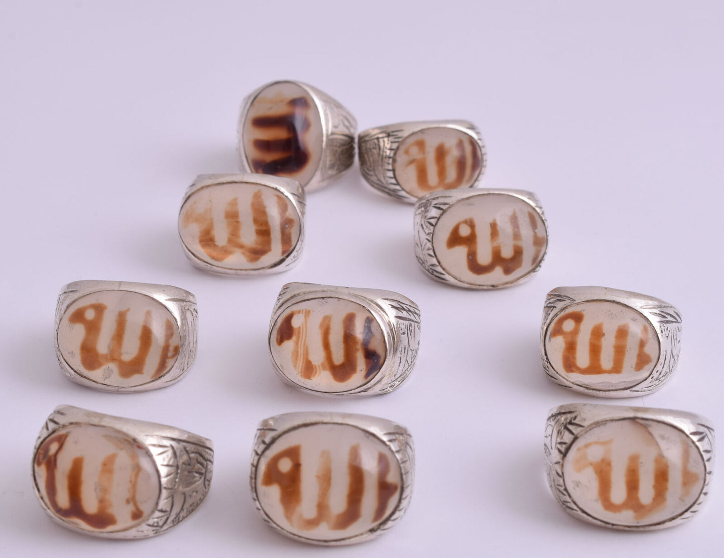 22 Islamic ALLAH rings collection, Yemen agate, men rings-Wholesale Lot