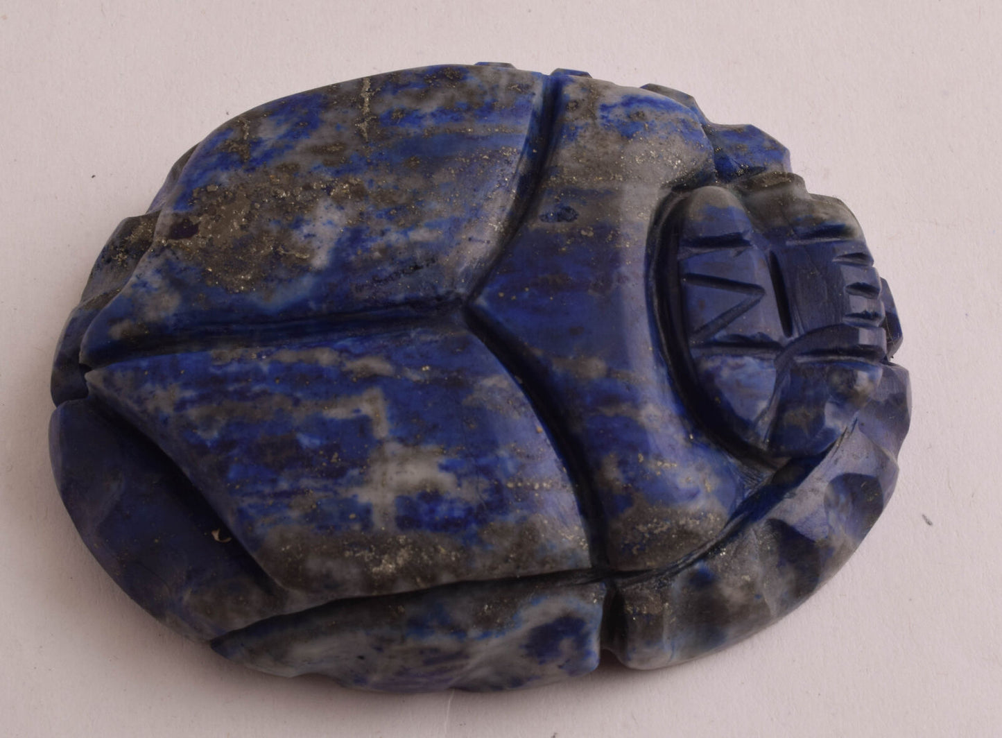 Egyptian Scarab-Carved Egyptian Lapis Lazuli Scarab- 3" /  160 gram