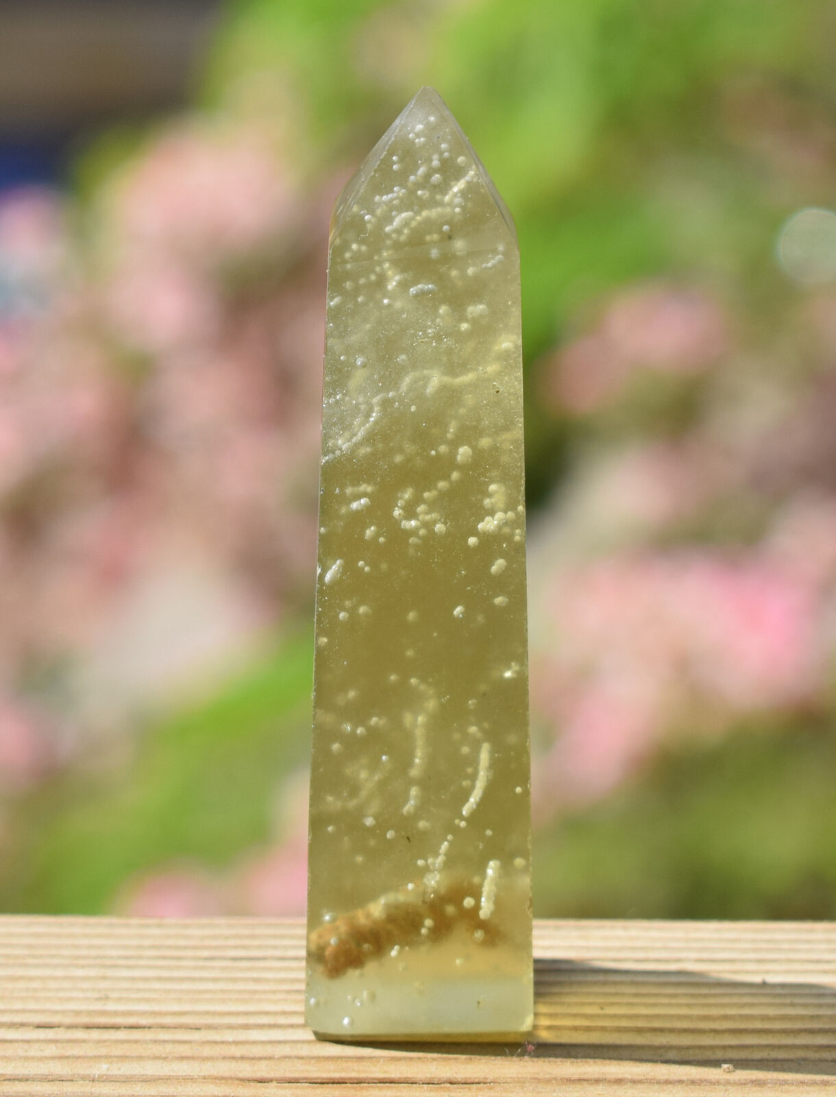 Libyan Desert Glass Obelisk-203 ct-Meteorite Tektite-asteroid impact-3" Height