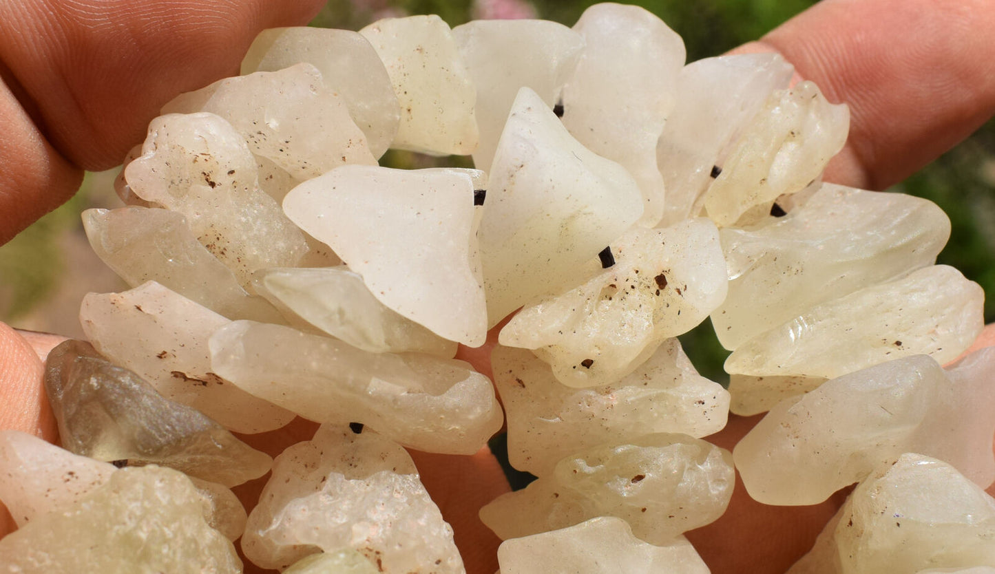 Libyan Desert glass Necklace, rough desert glass from asteroid impact-210 grams