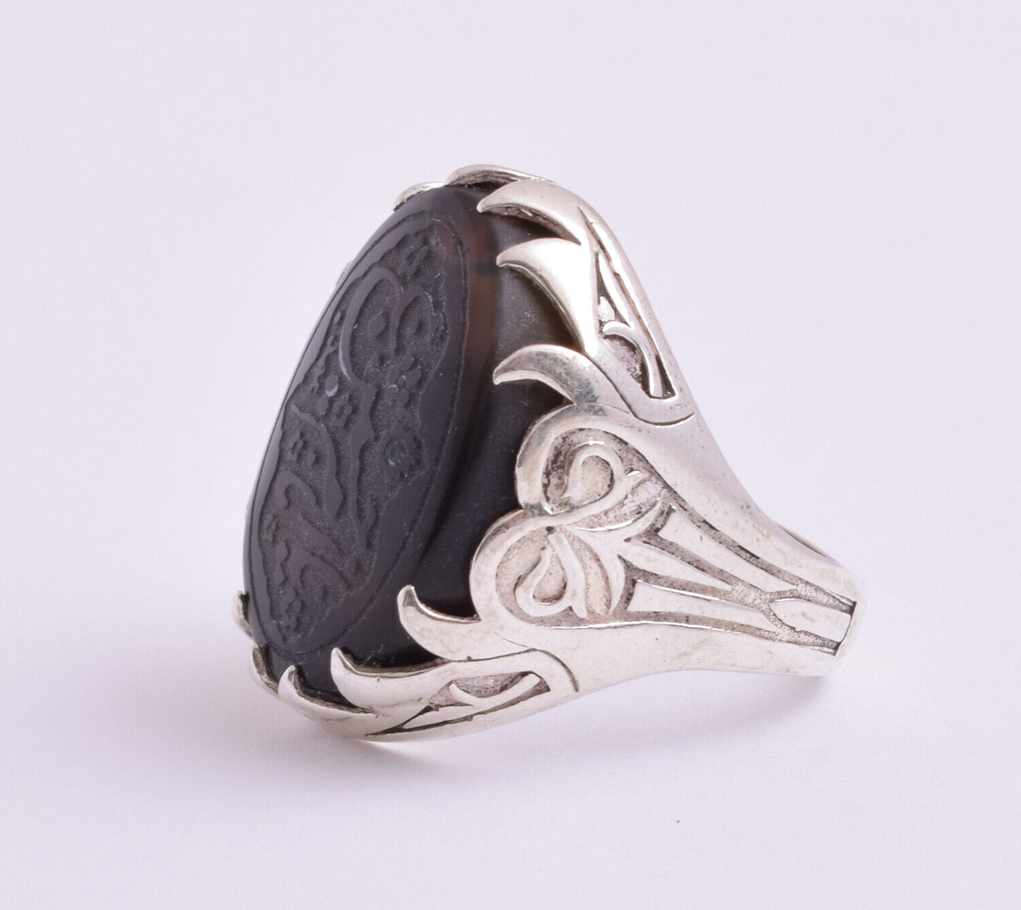 Islamic Yemeni Silver agate aqeeq aqiq men muslim ring -yemen عقيق