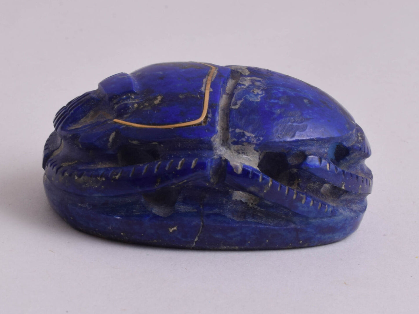 Egyptian Scarab-Carved Egyptian Lapis Lazuli Scarab- 2.4" /  116 gram