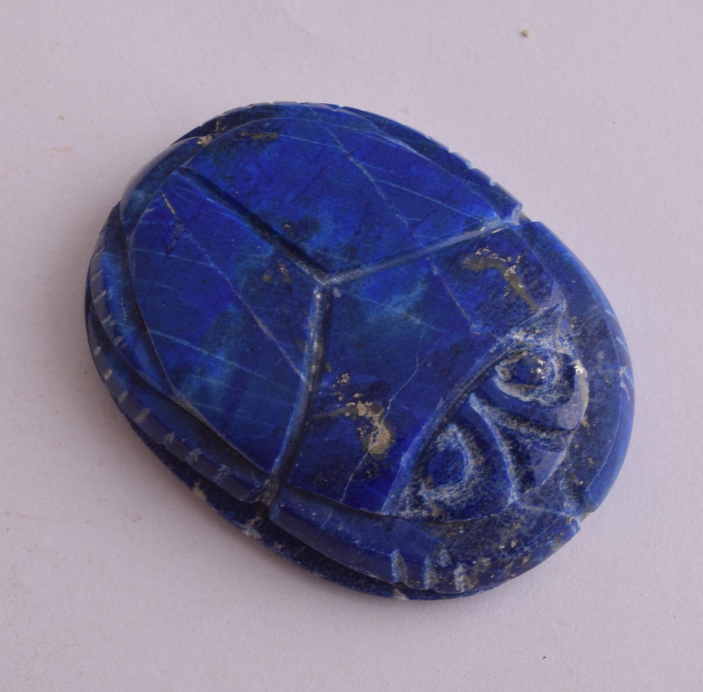 Egyptian Scarab-Carved Egyptian Lapis Lazuli Scarab- 2.2" /  58 gram