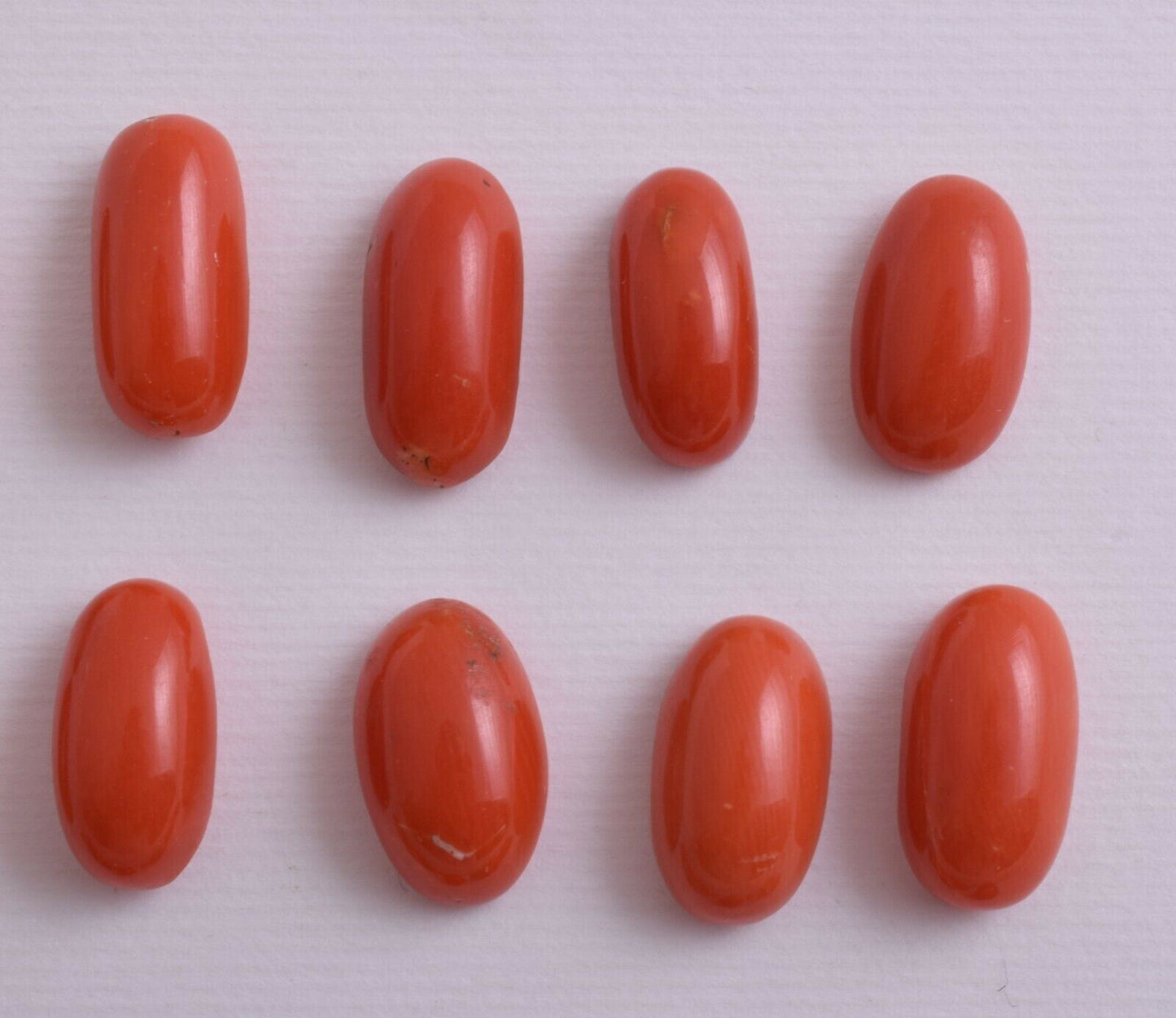 Natural Red Coral Cabochon Cab-24Pcs untreated Mediterranean Red Coral-96 Carats