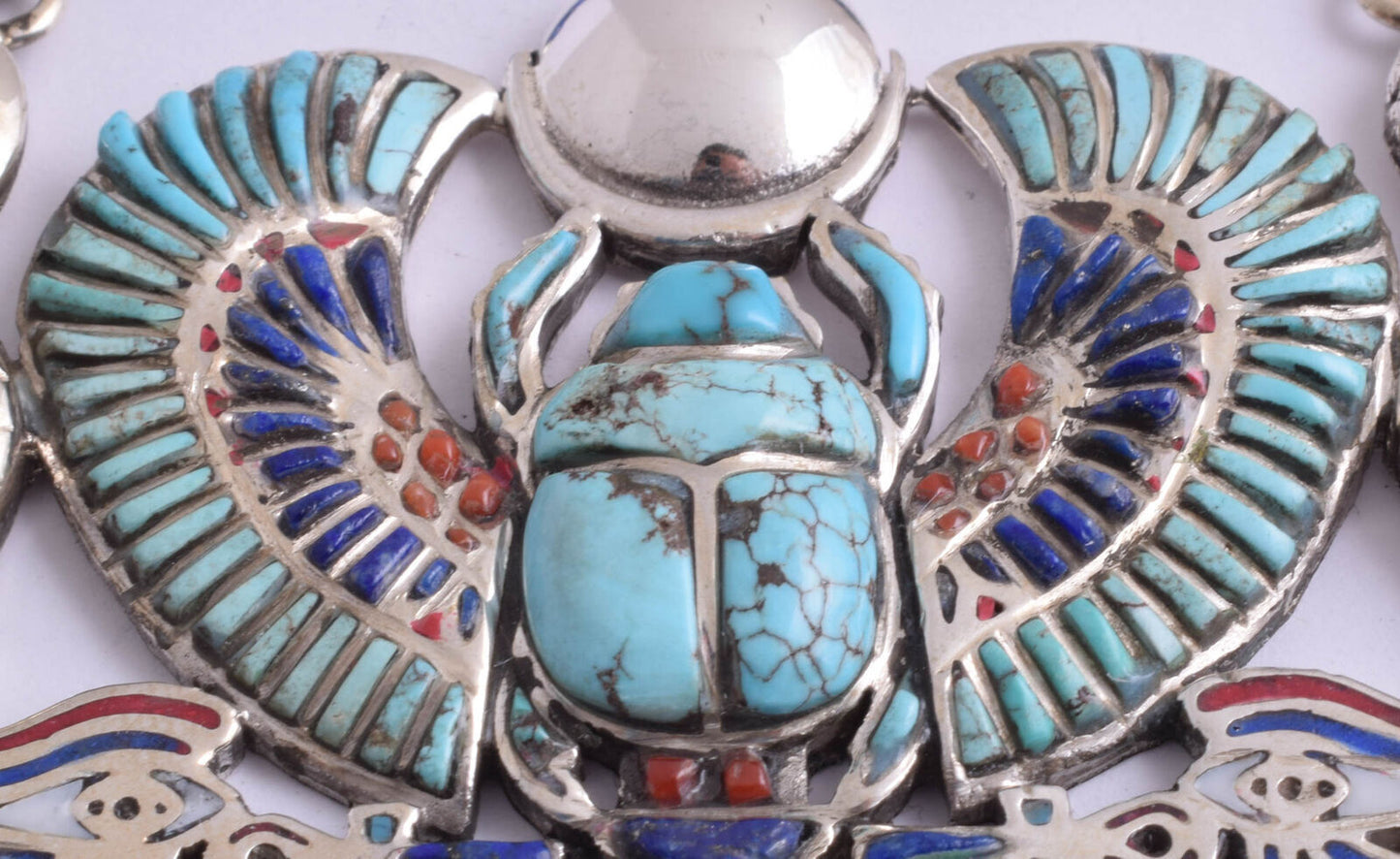 Winged Scarab Pendant of King Tut-Tutankhamun-Egyptian Silver Pendant Necklace