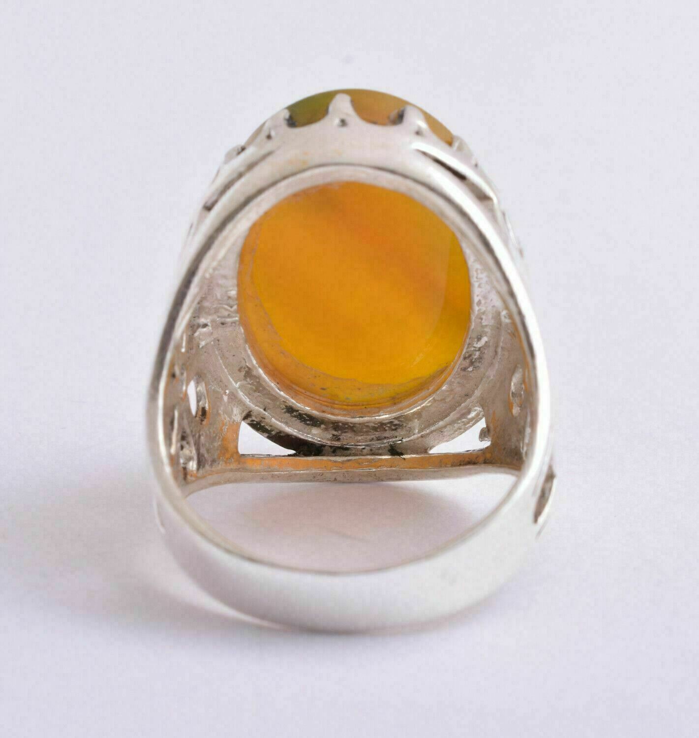 Agate aqeeq aqiq 925 Silver Men Ring- Quran-Islamic yemen- yemeni