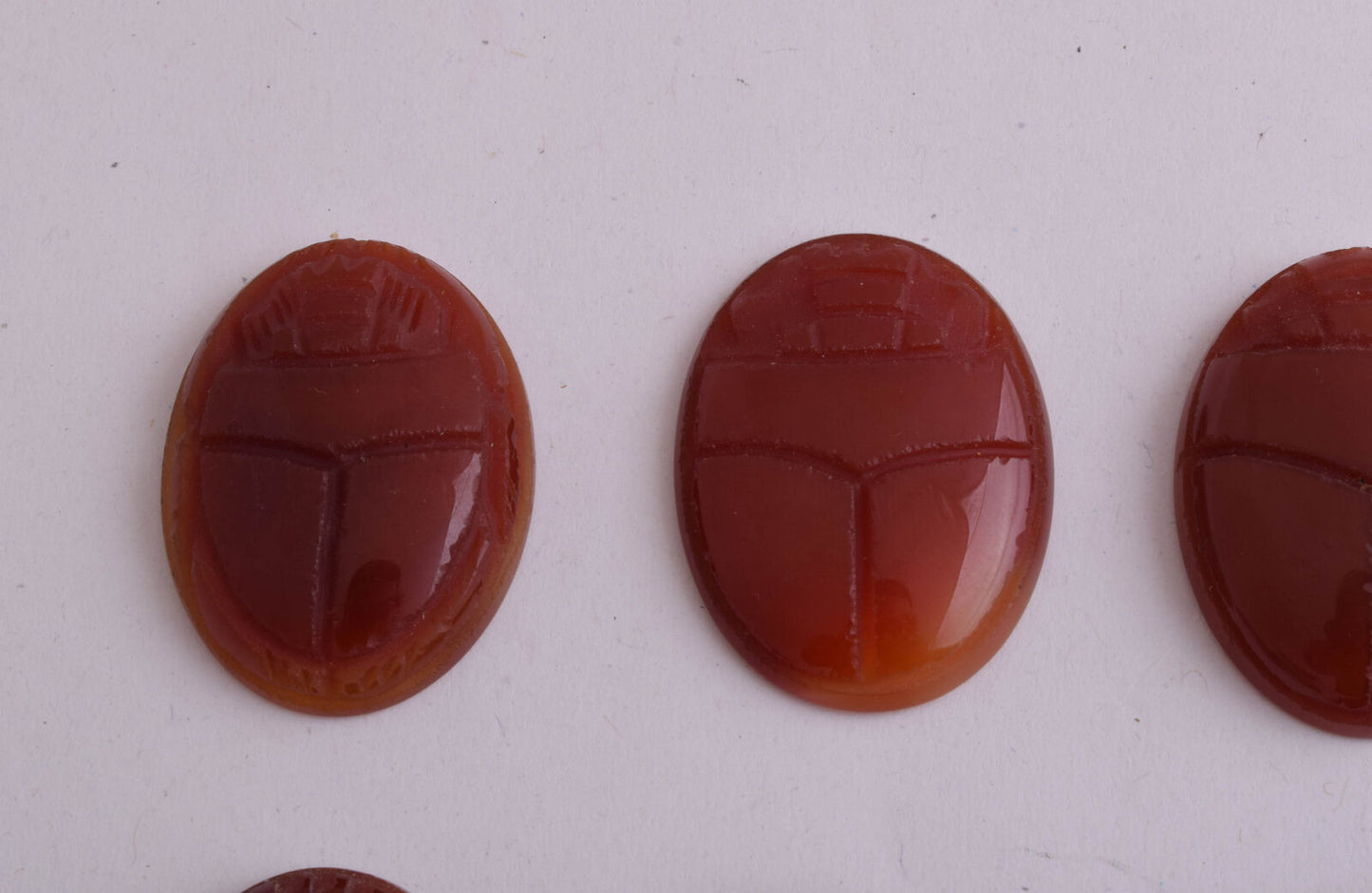 8 Egyptian Scarab-Hand Carved Egyptian Agate Scarab-Revival stone amulet