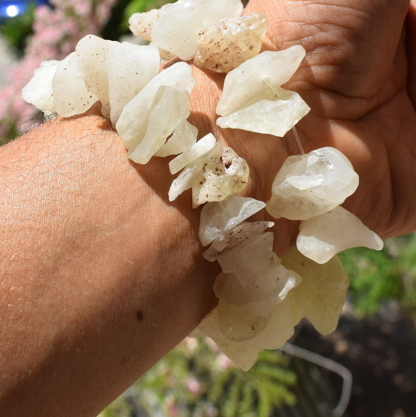 2 Libyan Desert glass Bracelets, rough desert glass-asteroid impact-169 grams