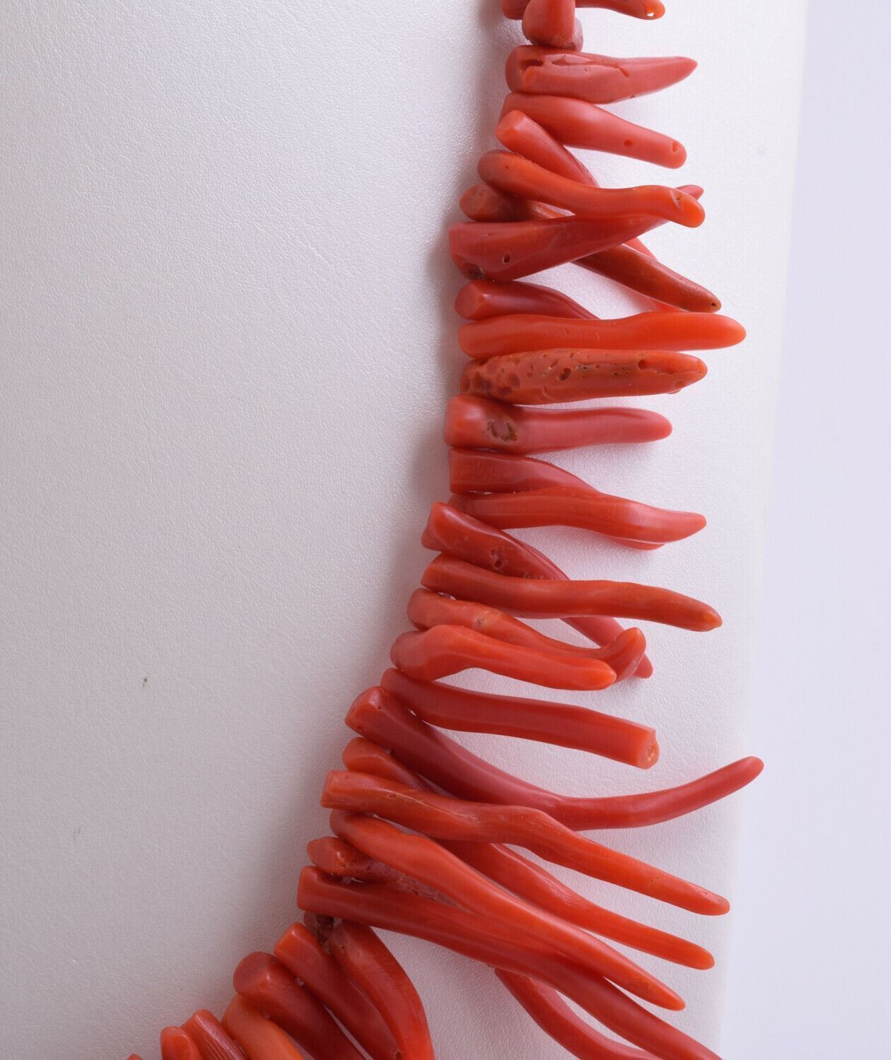 Natural Red Coral Necklace-untreated Italian branch Red coral-80 gram