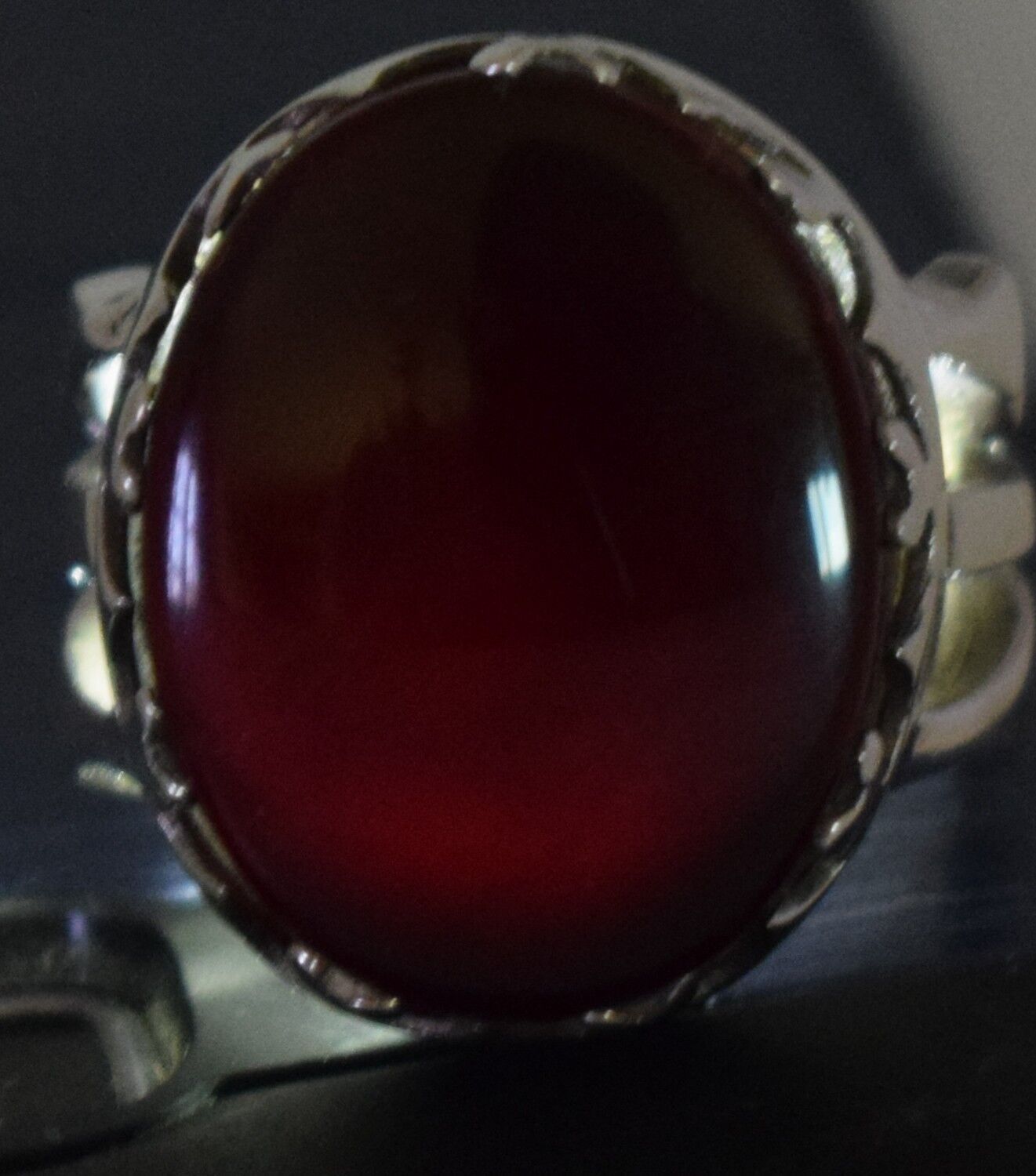 Yemeni Yemen kabdi agate aqeeq aqiq Silver Men Ring-Middle Eastern-عقيق كبدي-DHL