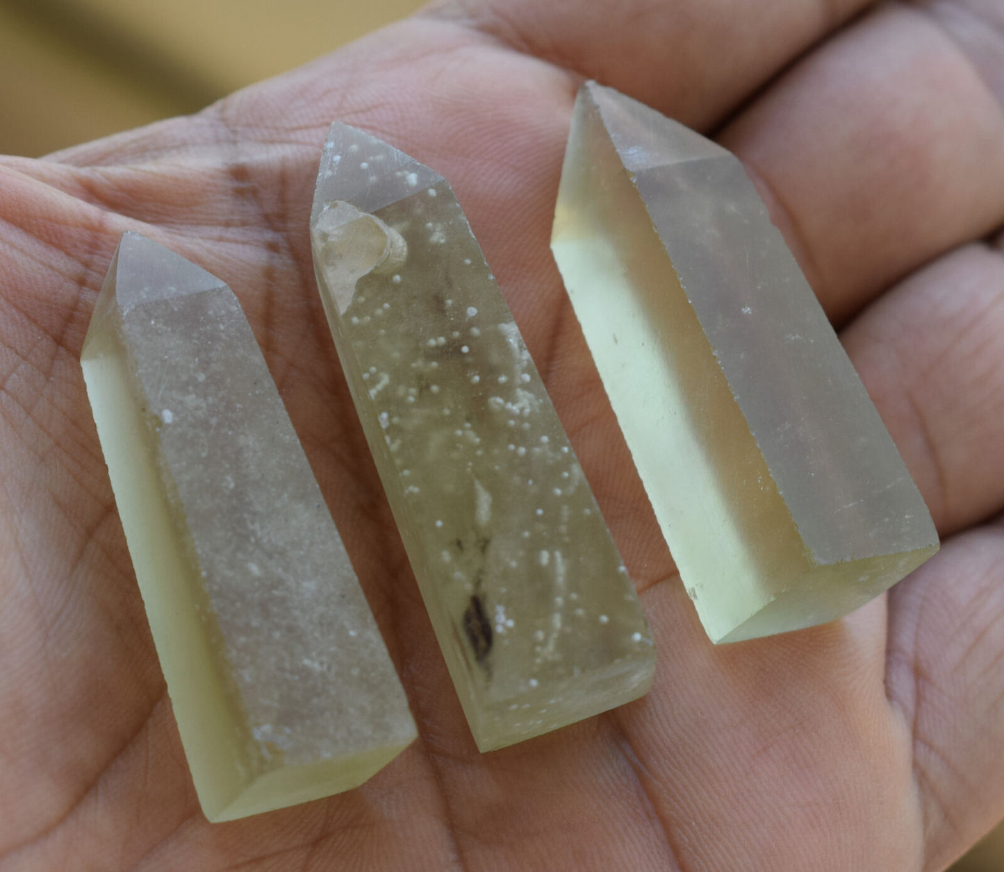 3 Libyan Desert Glass Obelisk-232 ct-Meteorite Tektite-asteroid impact-2" Height