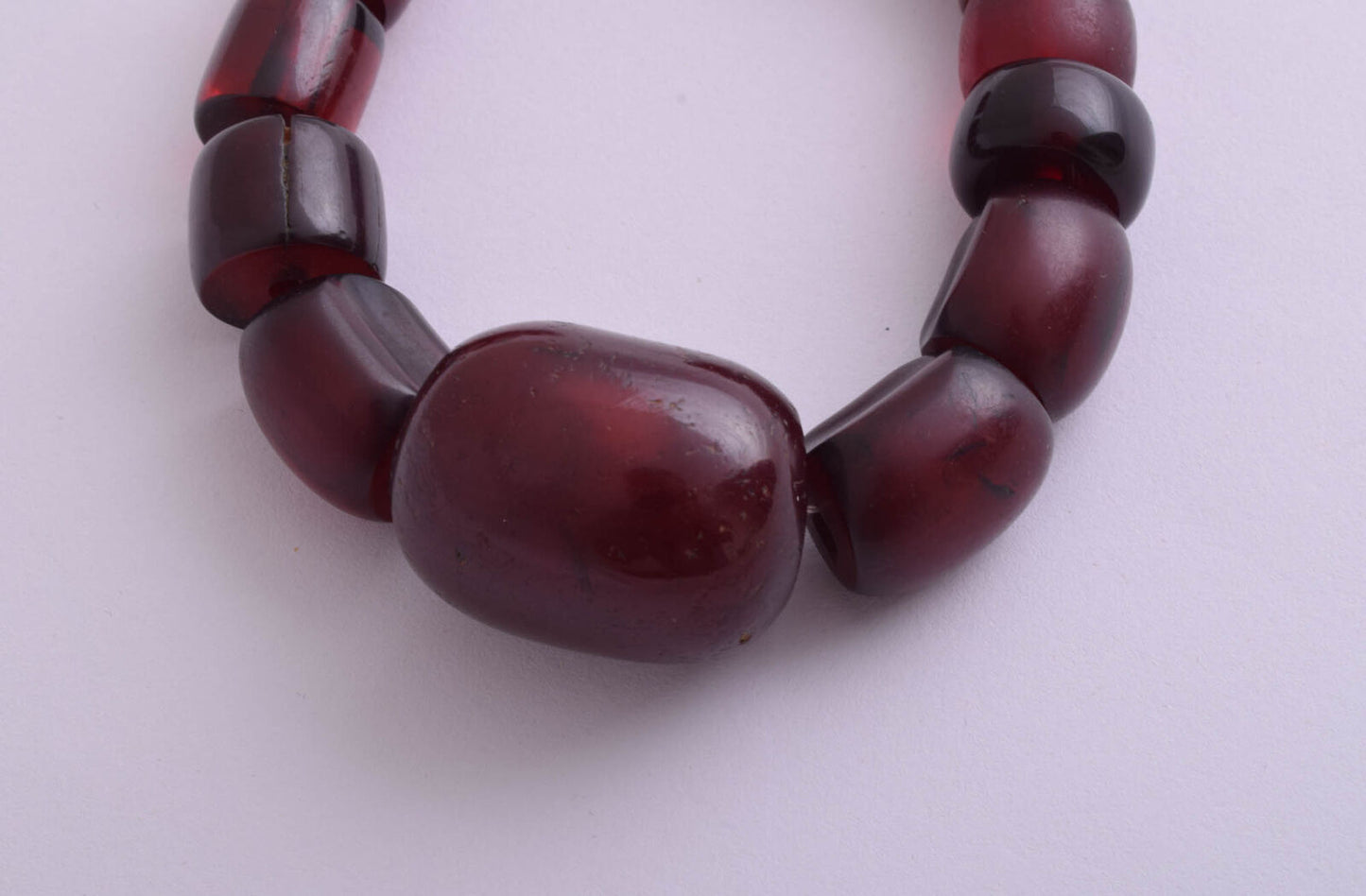 Antique genuine Cherry Amber Bakelite Faturan Beads