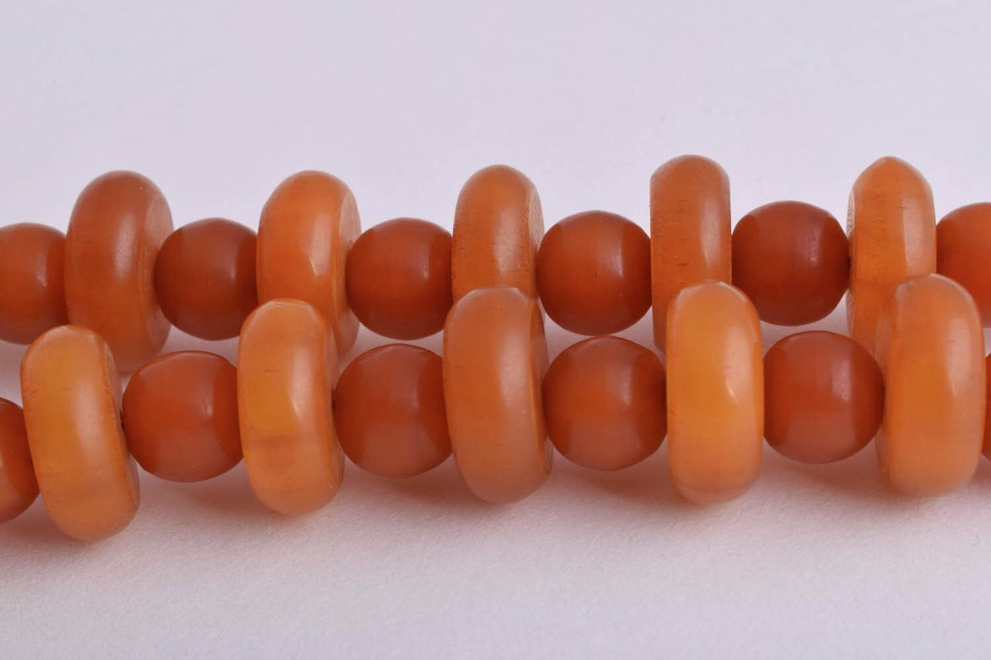 Vintage African Bakelite Amber Trade Beads-Simulated Amber Strand Necklace