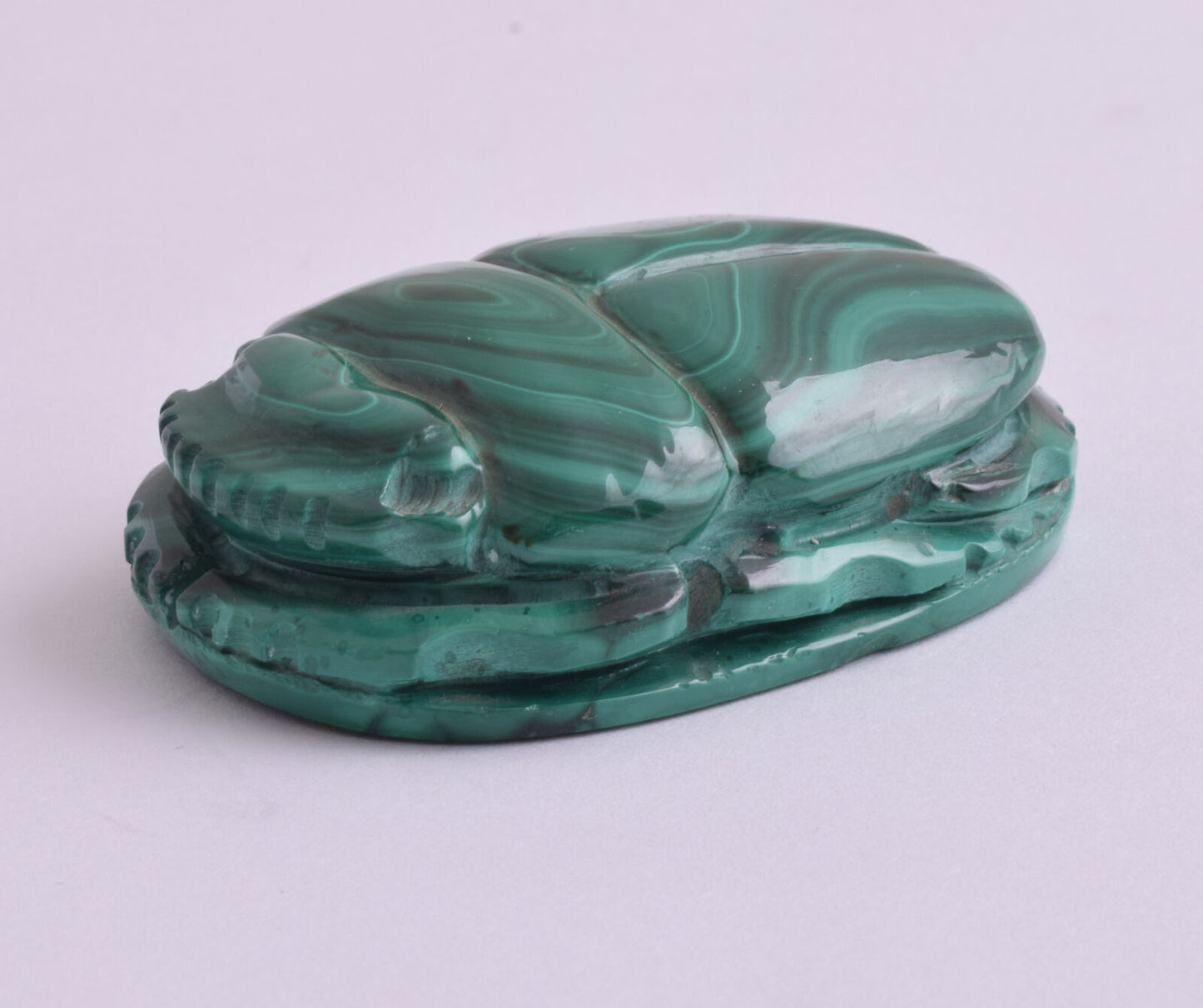 Egyptian Scarab-Carved egyptian Malachite SCARAB- 2.5" / 124 gram