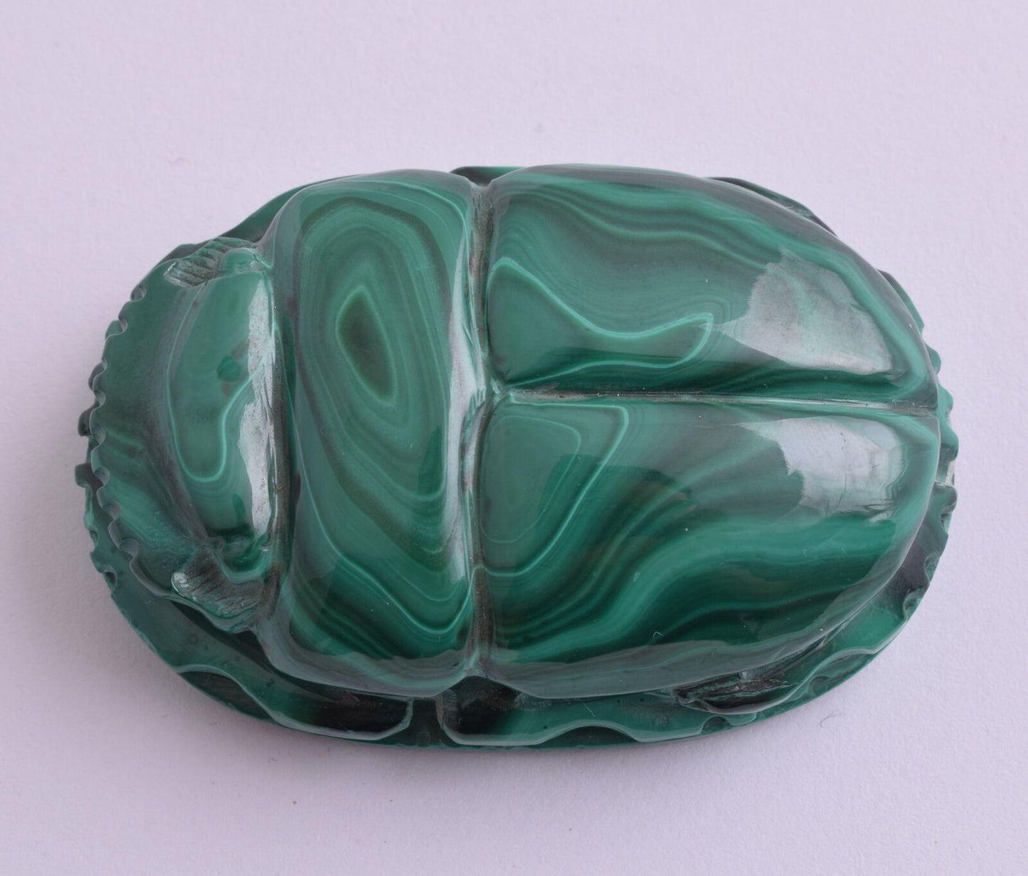 Egyptian Scarab-Carved egyptian Malachite SCARAB- 2.5" / 124 gram