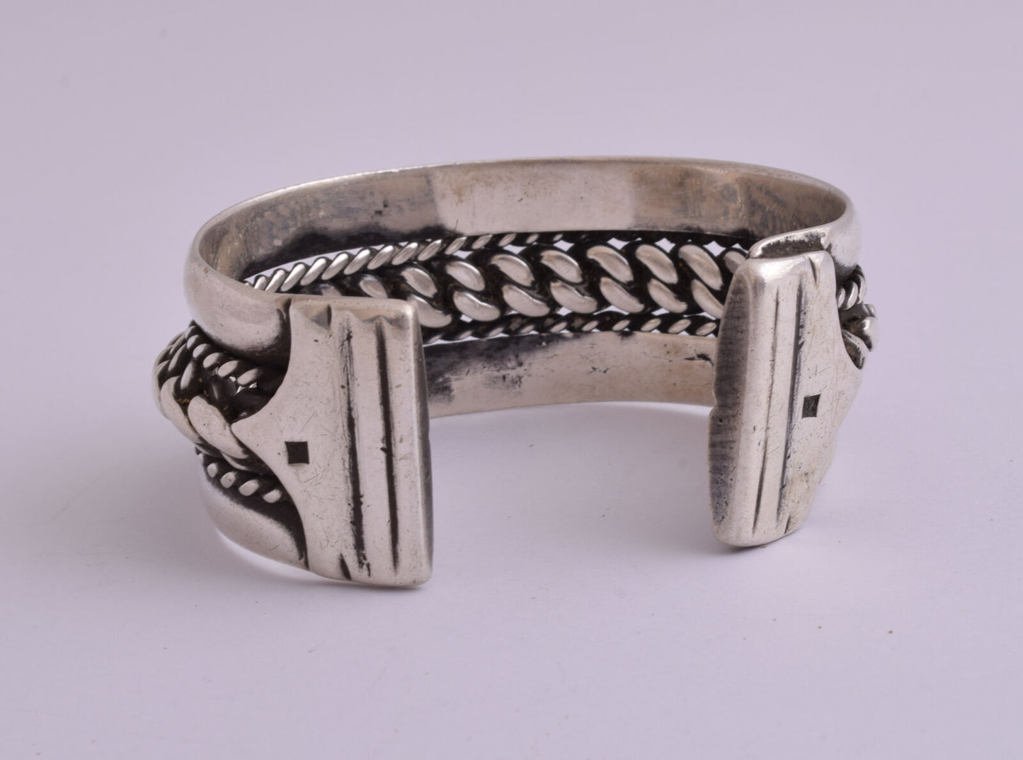 Vintage Egyptian Ethnic Bedouin Silver Siwa Bracelet Cuff